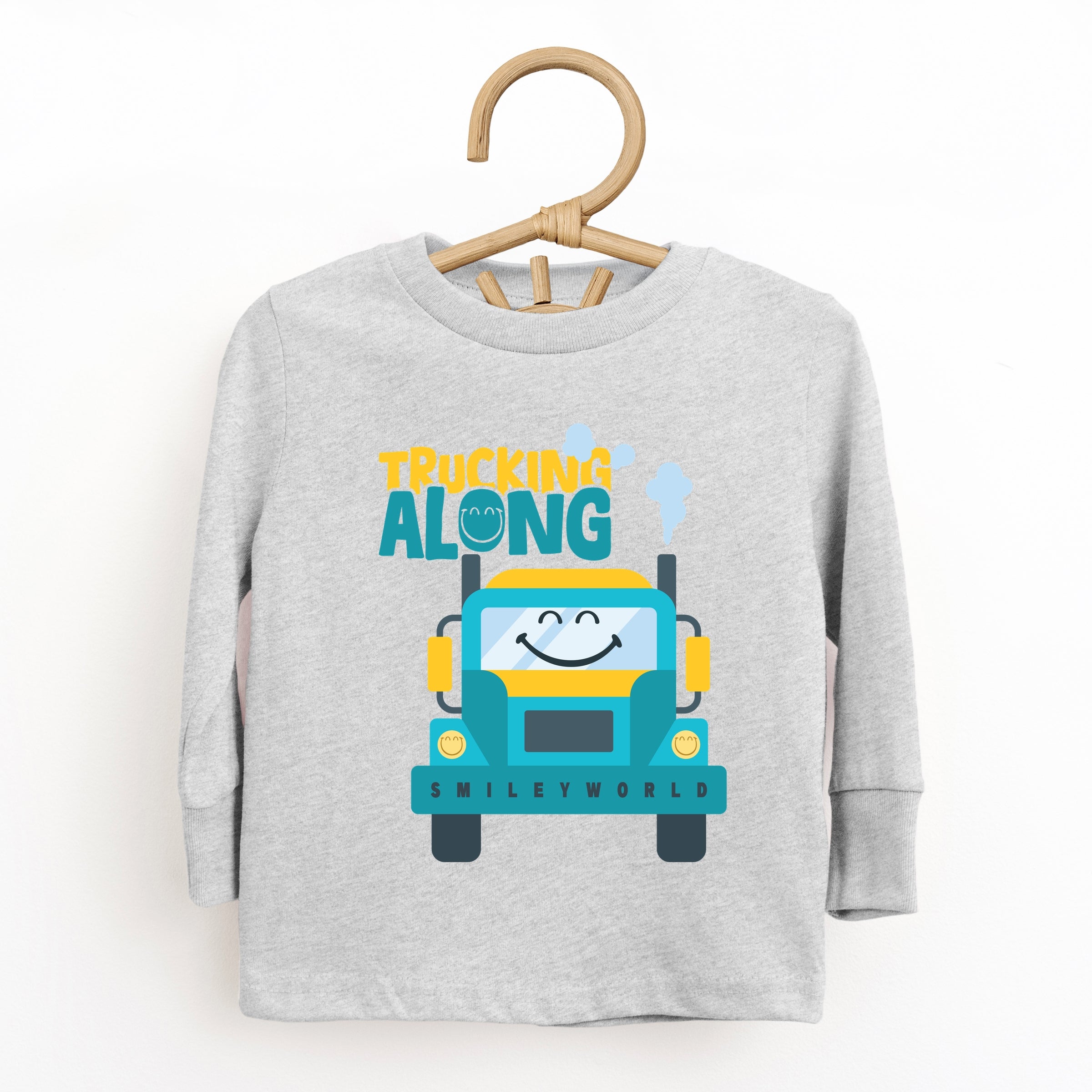 SmileyWorld Trucking Along - Toddler Long Sleeve Graphic Tee