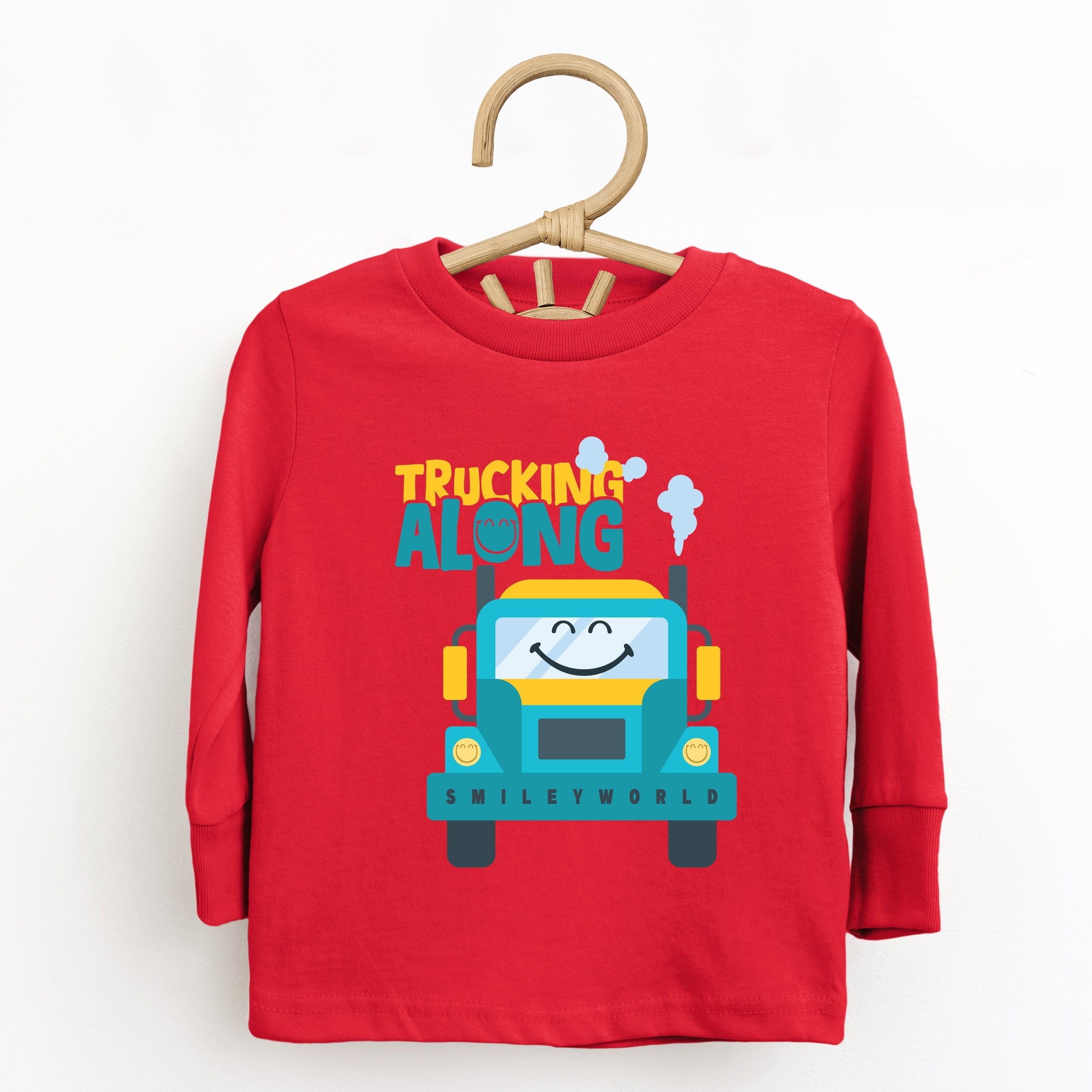 SmileyWorld Trucking Along - Toddler Long Sleeve Graphic Tee