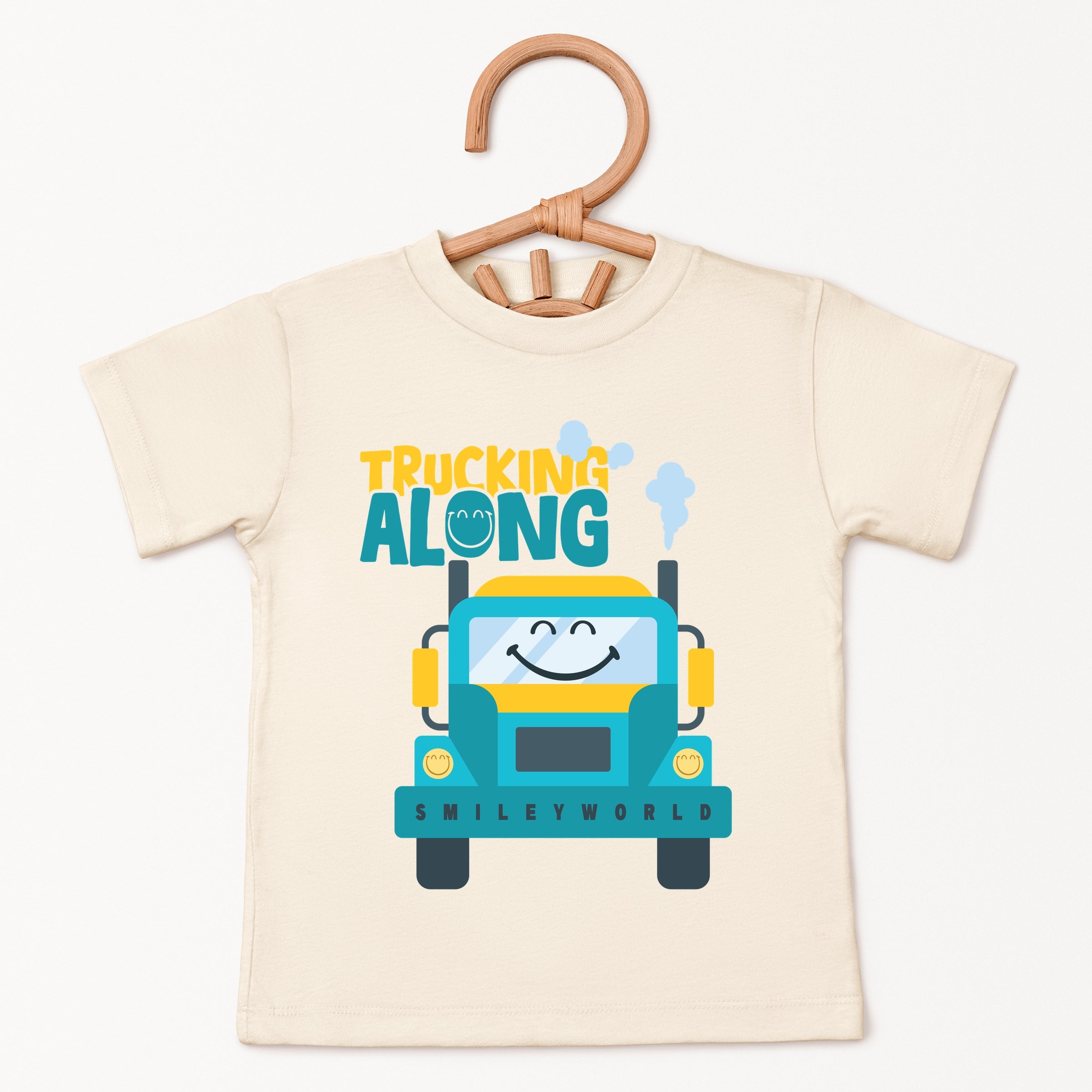 SmileyWorld Trucking Along - Toddler Short Sleeve Graphic T-Shirt