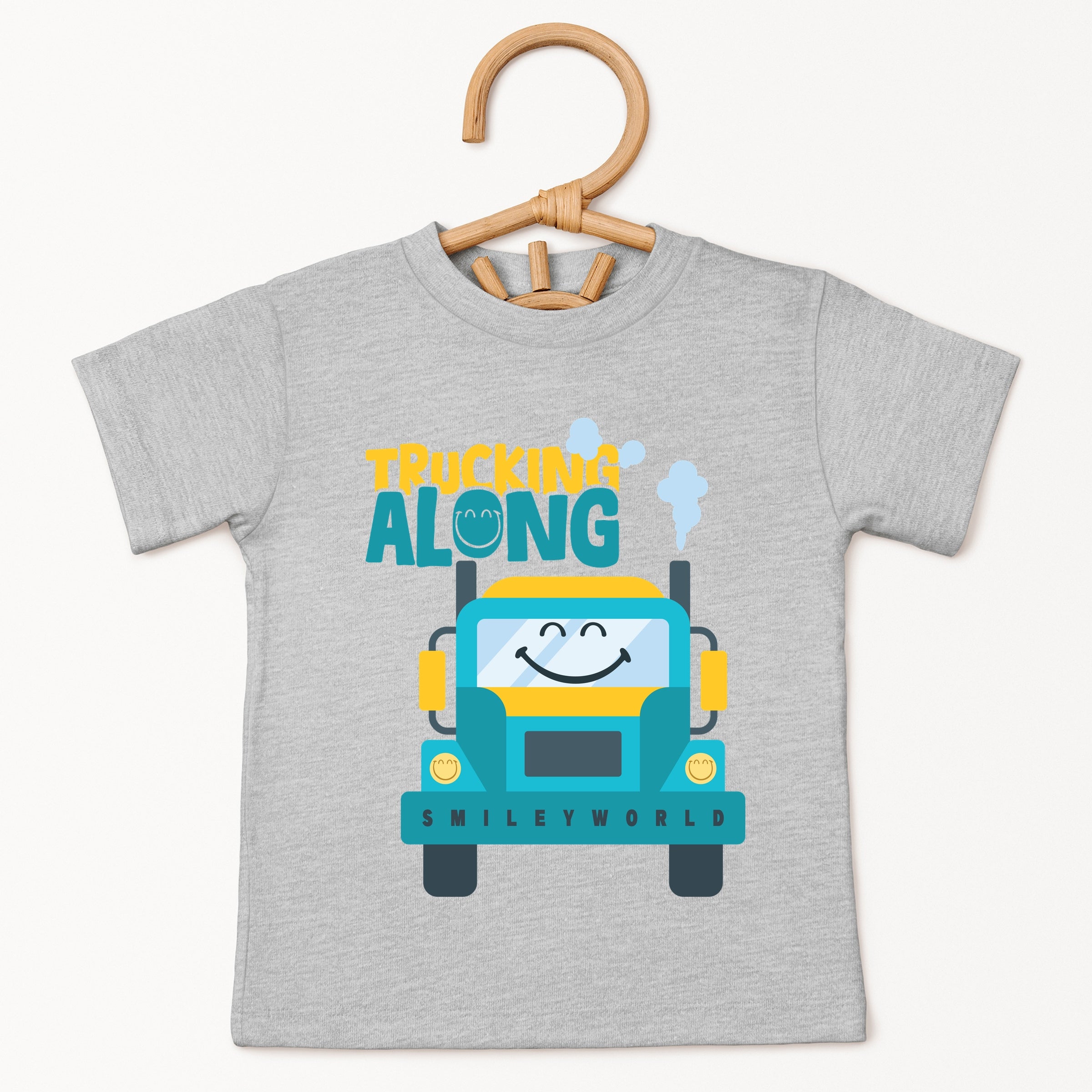 SmileyWorld Trucking Along - Toddler Short Sleeve Graphic T-Shirt