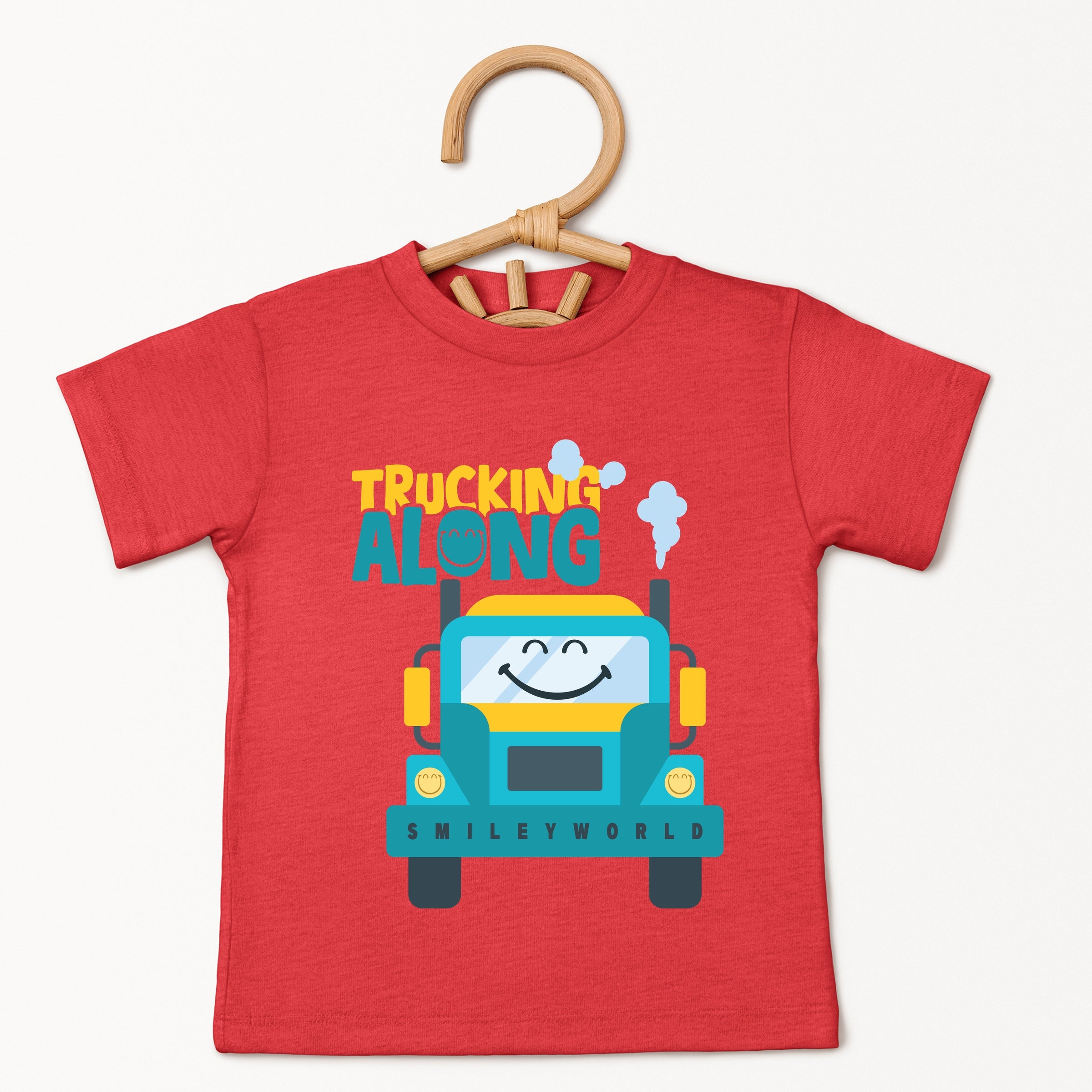 SmileyWorld Trucking Along - Toddler Short Sleeve Graphic T-Shirt