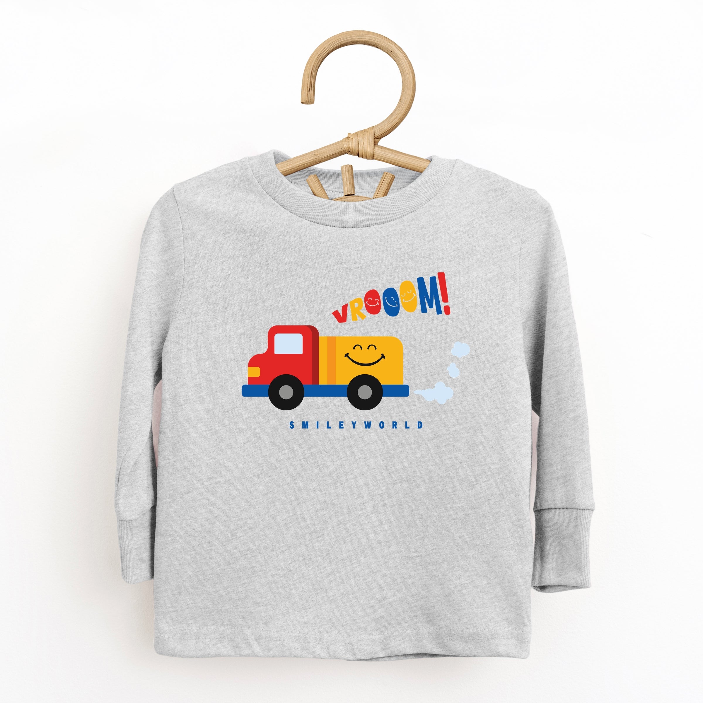 SmileyWorld Vrooom Truck - Toddler Long Sleeve Graphic Tee