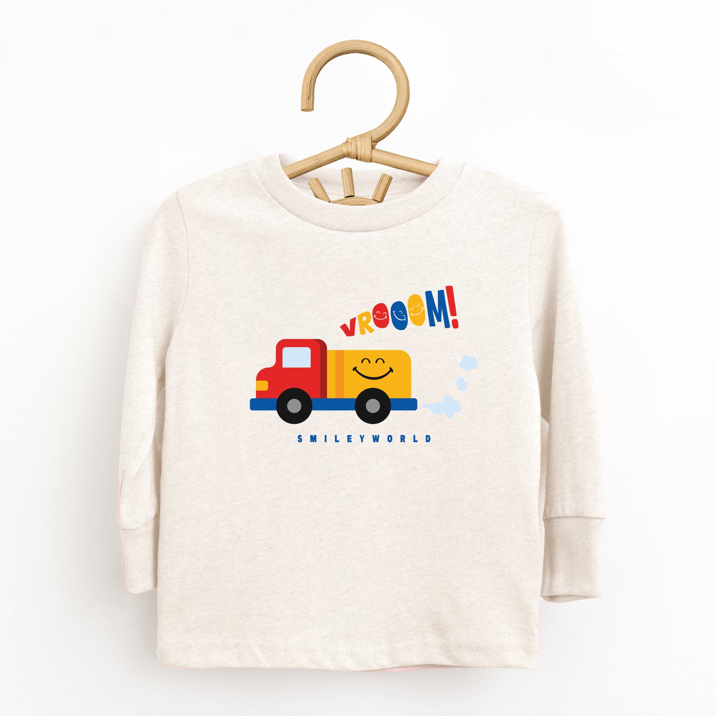 SmileyWorld Vrooom Truck - Toddler Long Sleeve Graphic Tee