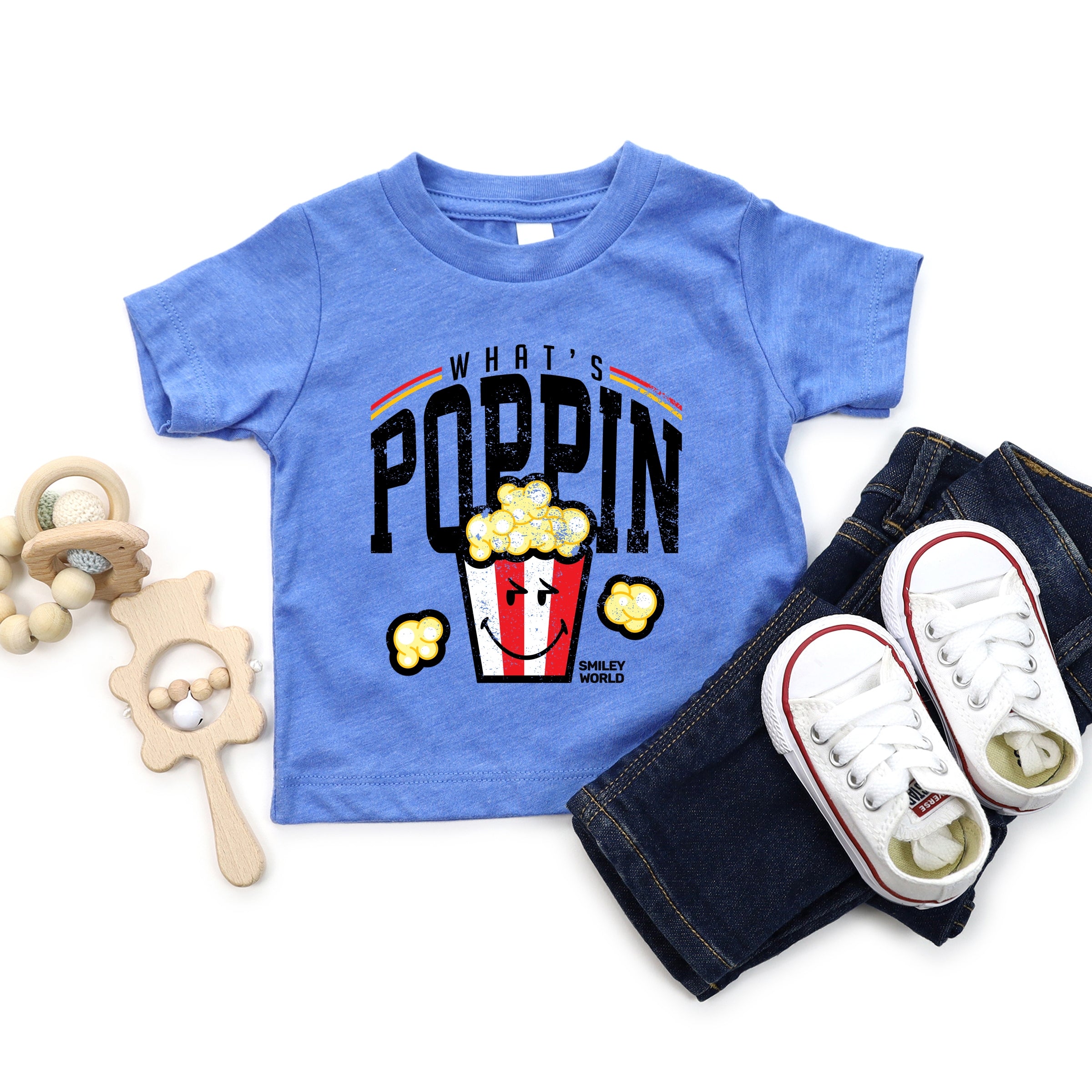 SmileyWorld What's Poppin - Toddler Short Sleeve Graphic T-Shirt