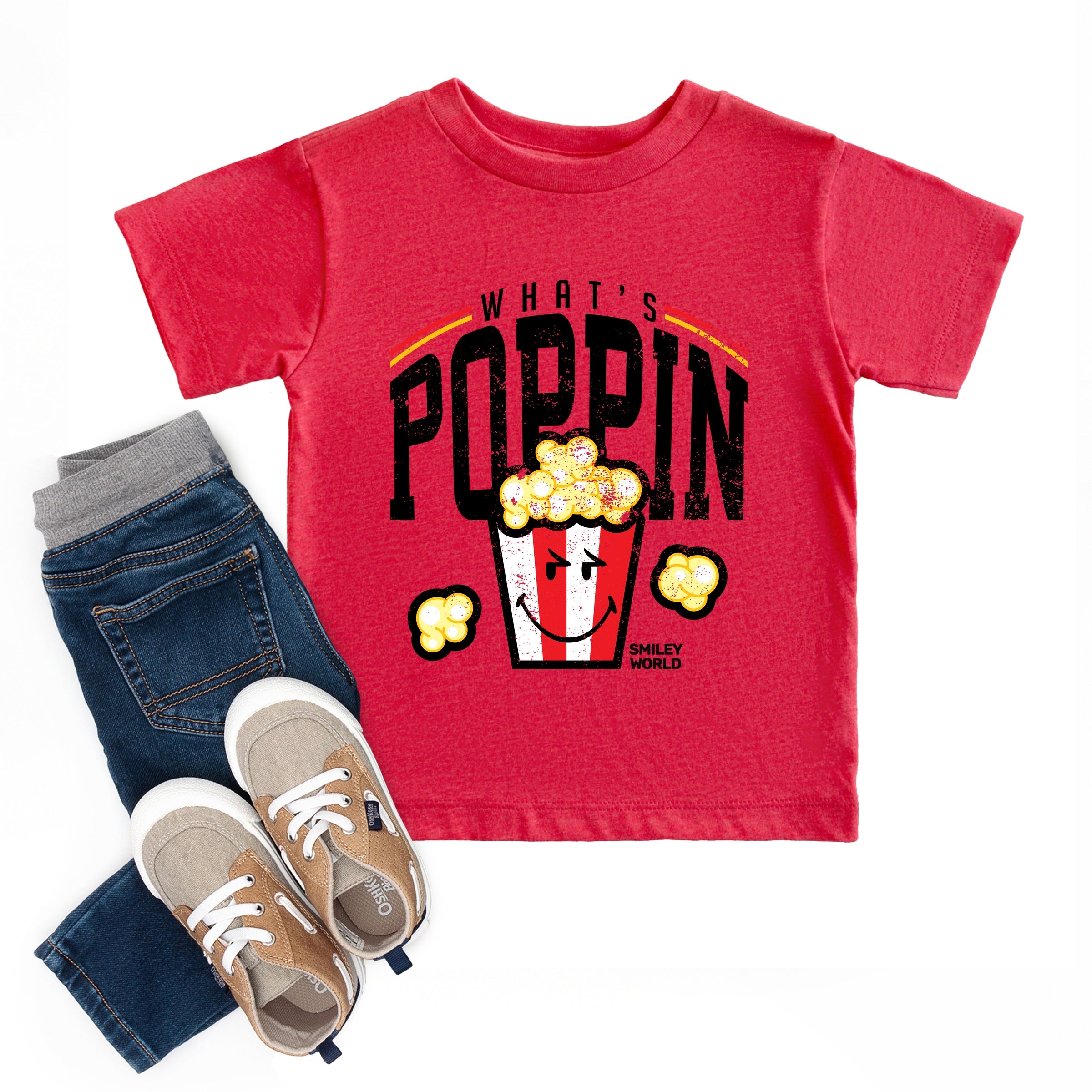 SmileyWorld What's Poppin - Toddler Short Sleeve Graphic T-Shirt