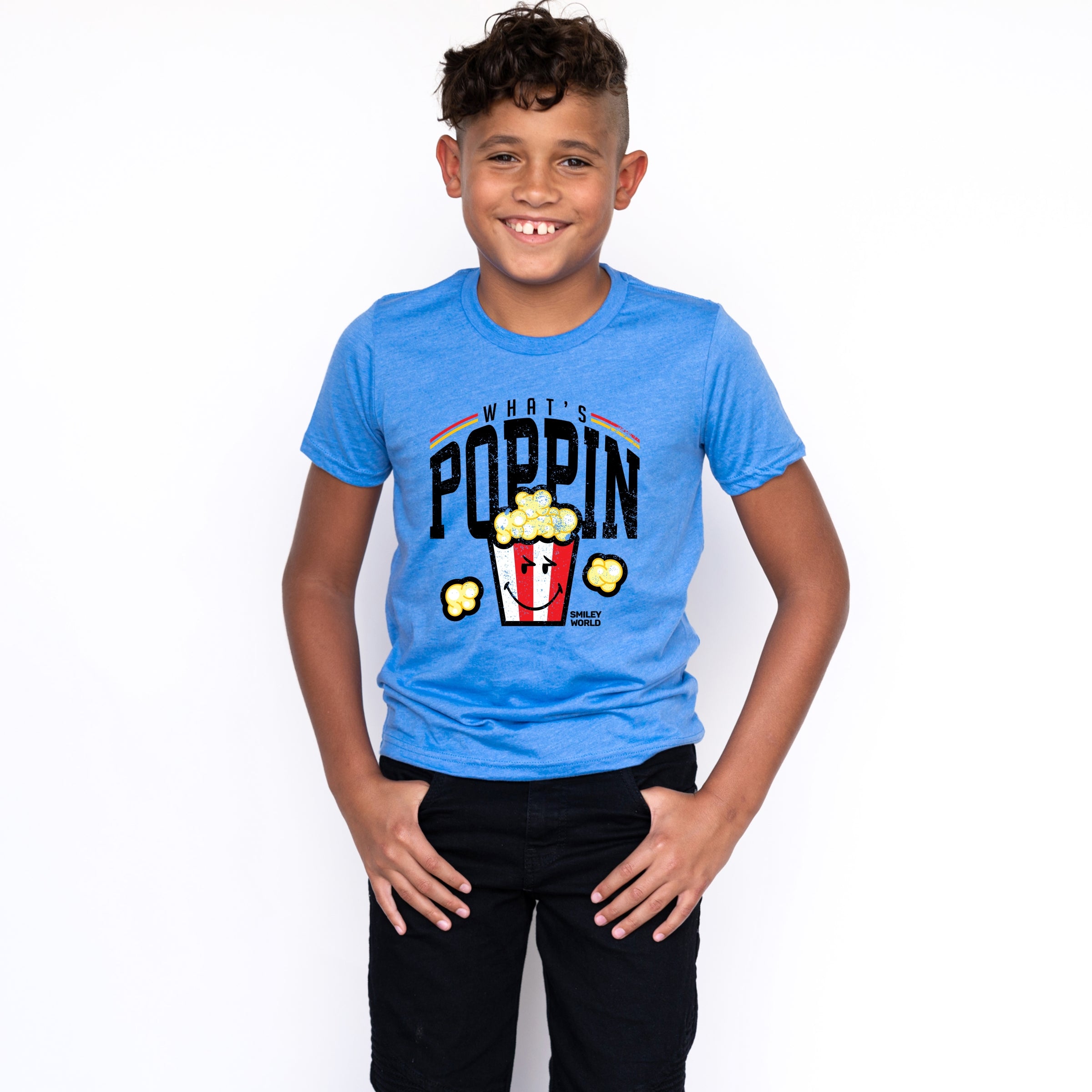 SmileyWorld What's Poppin - Youth Short Sleeve Graphic T-Shirt