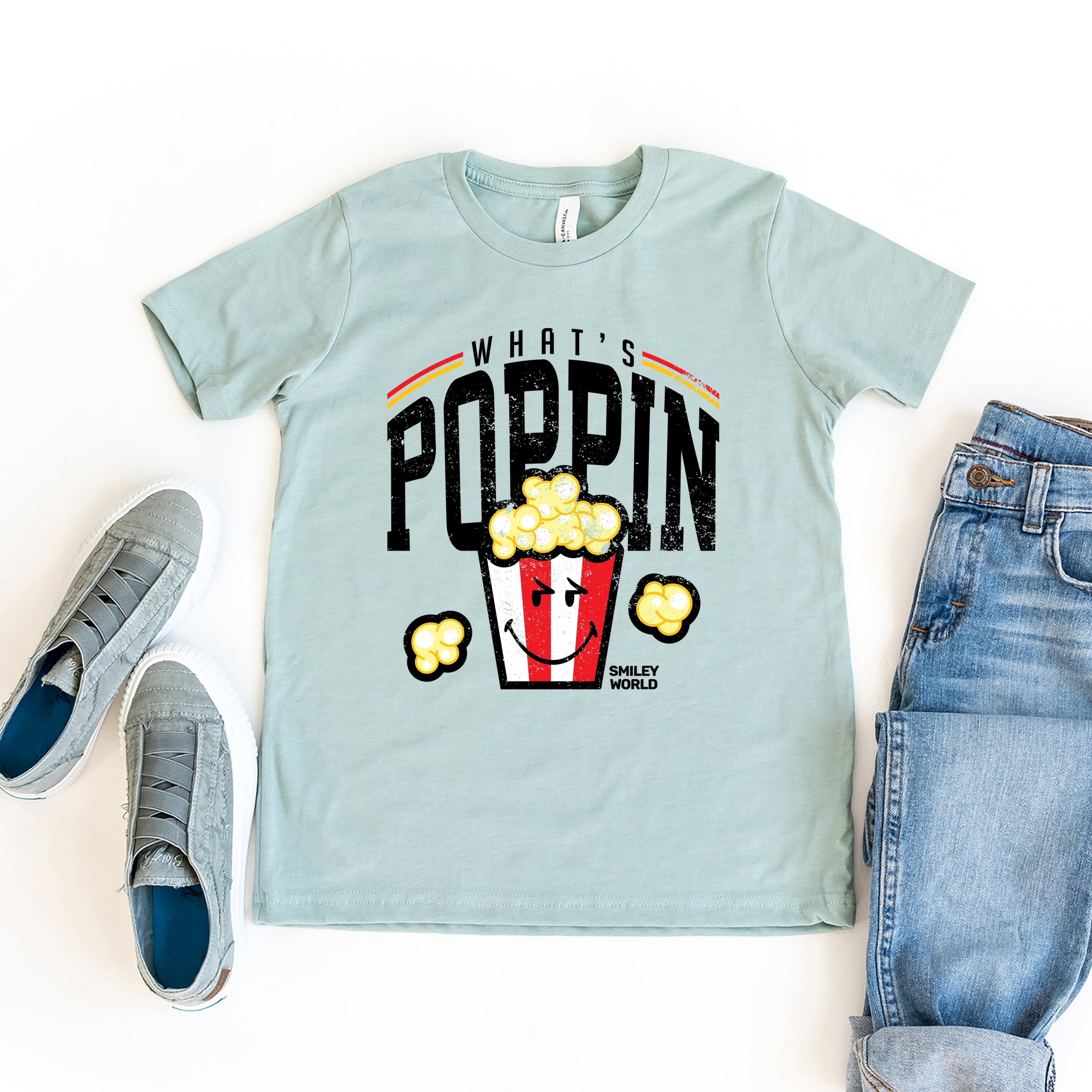 SmileyWorld What's Poppin - Youth Short Sleeve Graphic T-Shirt