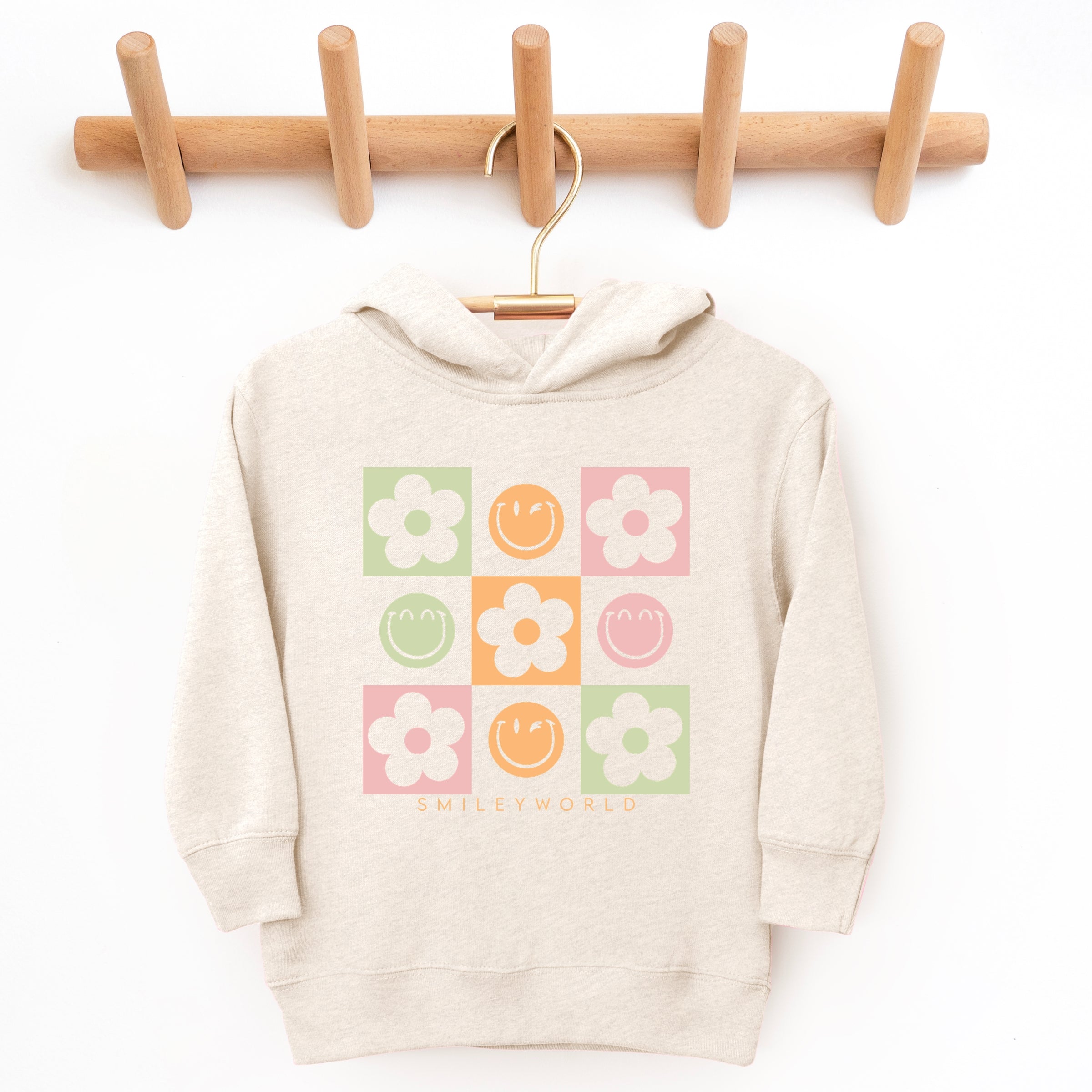SmileyWorld Checkered Floral Smile - Toddler Hoodie