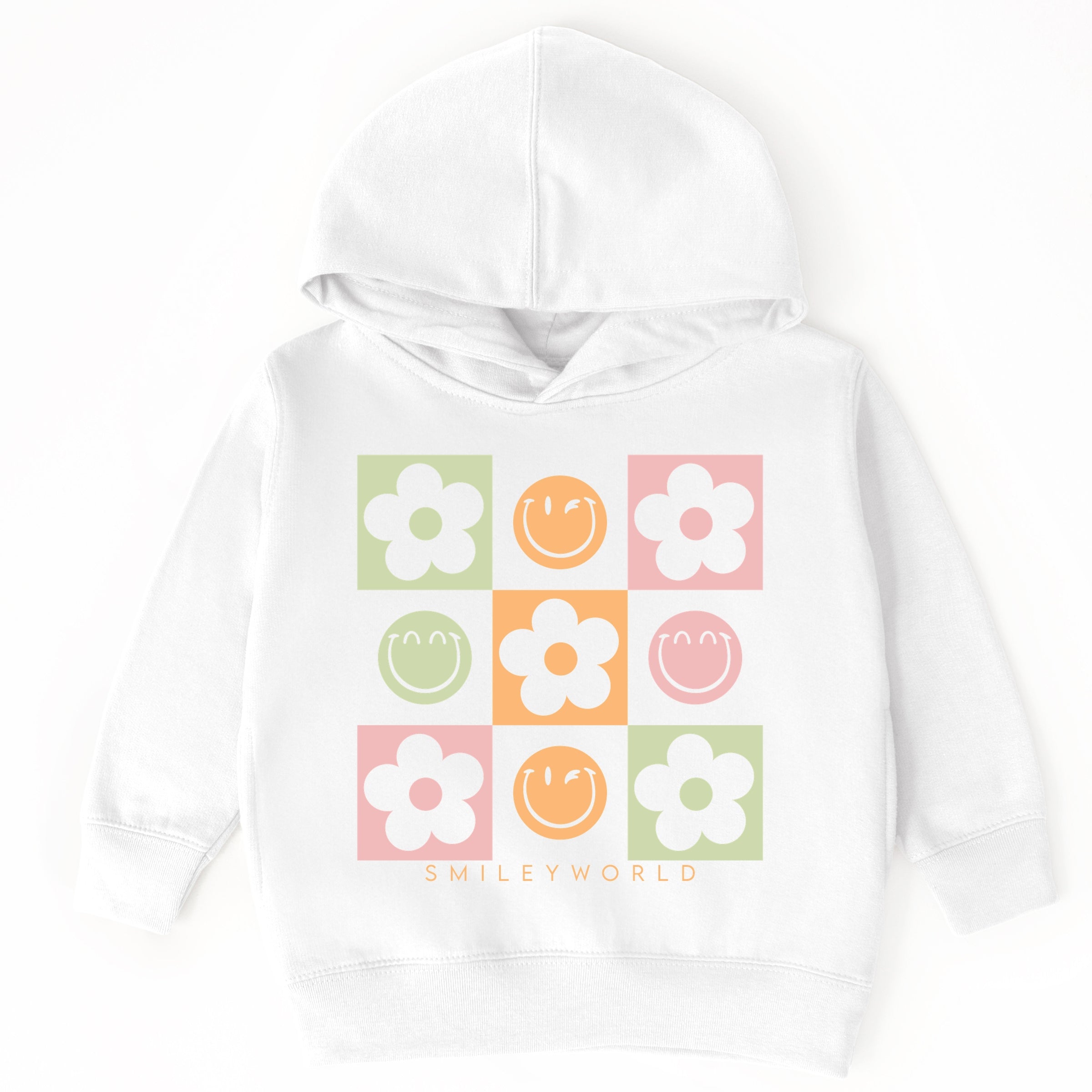 SmileyWorld Checkered Floral Smile - Toddler Hoodie