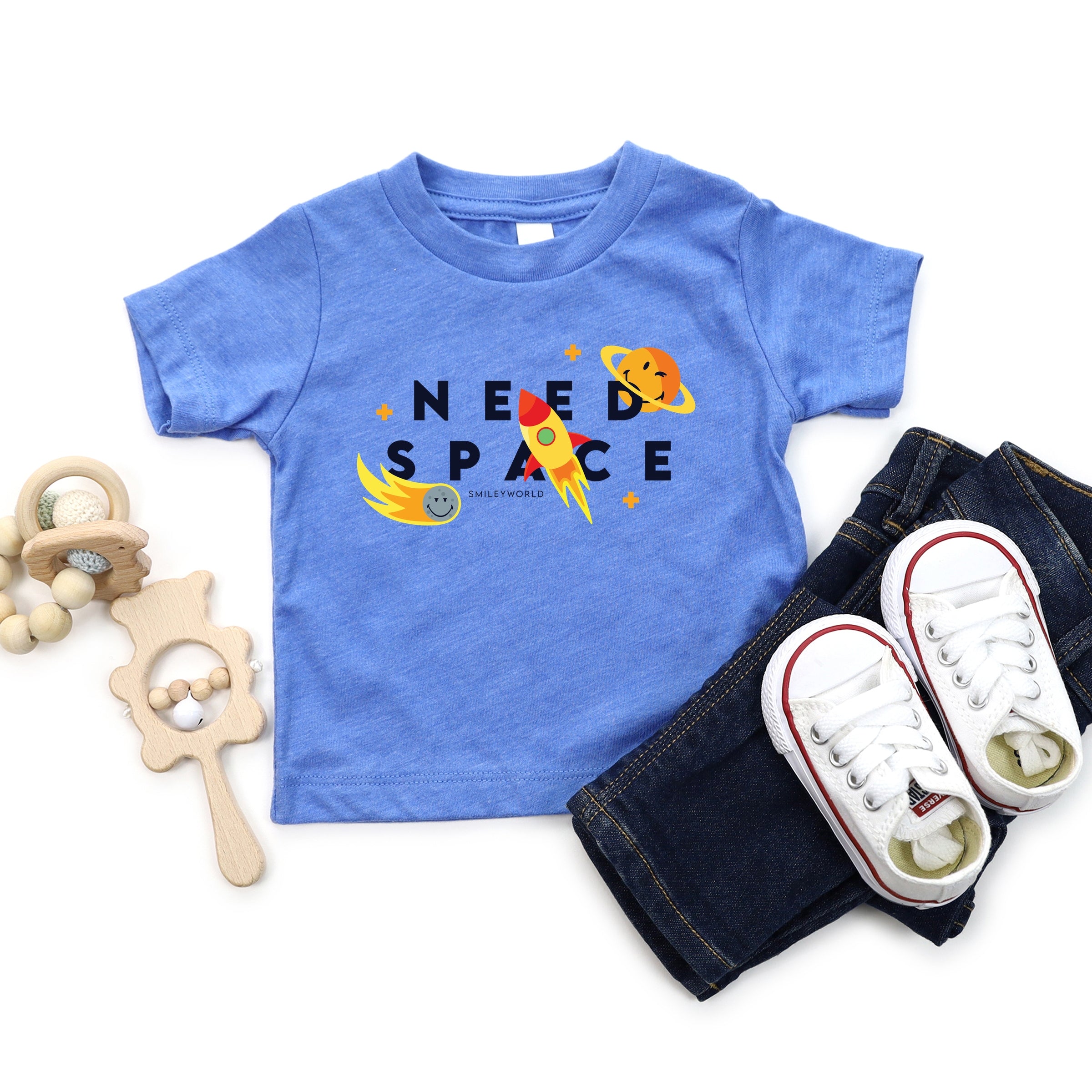 SmileyWorld Need Space - Toddler Short Sleeve Graphic T-Shirt