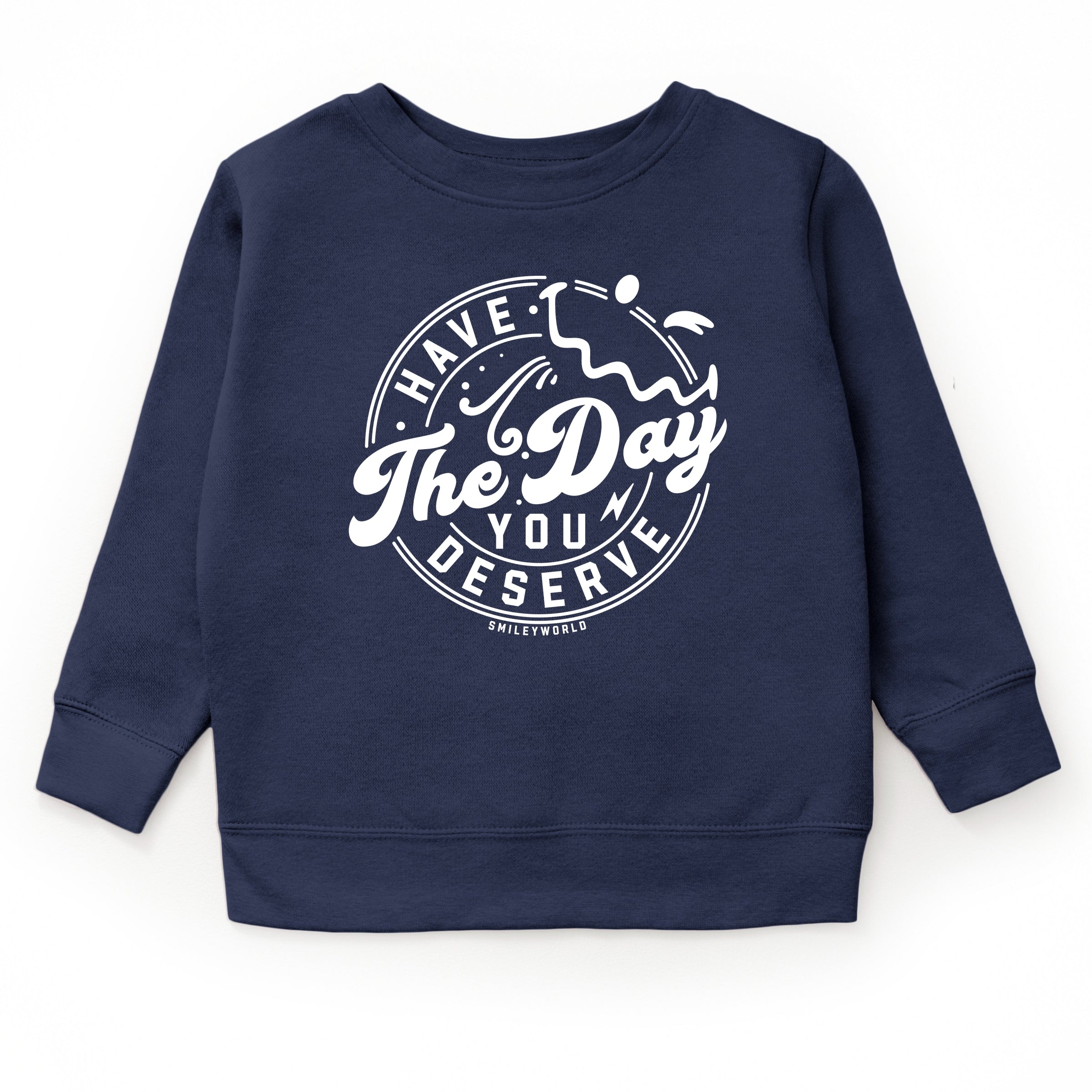 SmileyWorld Have The Day You Deserve Circle - Youth Graphic Sweatshirt