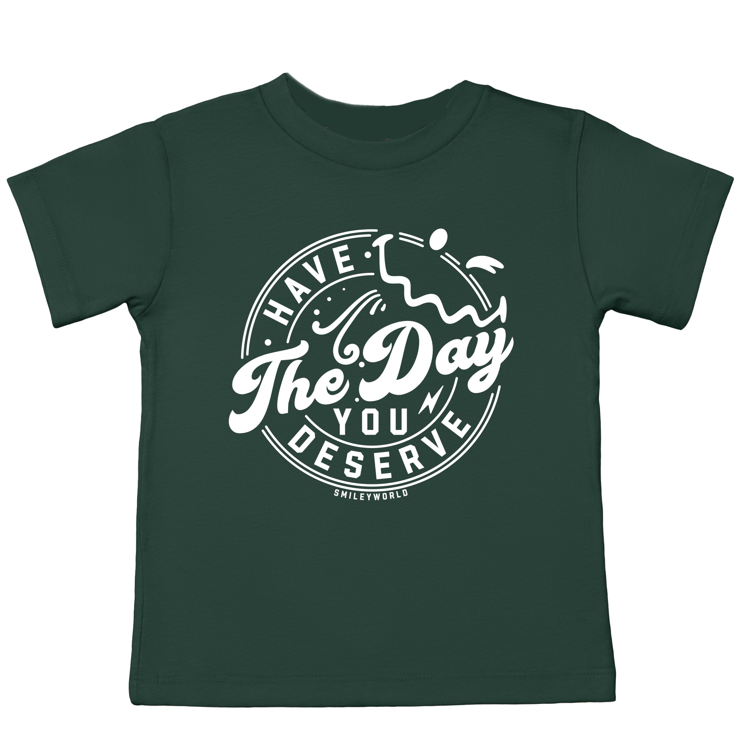 SmileyWorld Have The Day You Deserve Circle - Toddler Short Sleeve Graphic T-Shirt