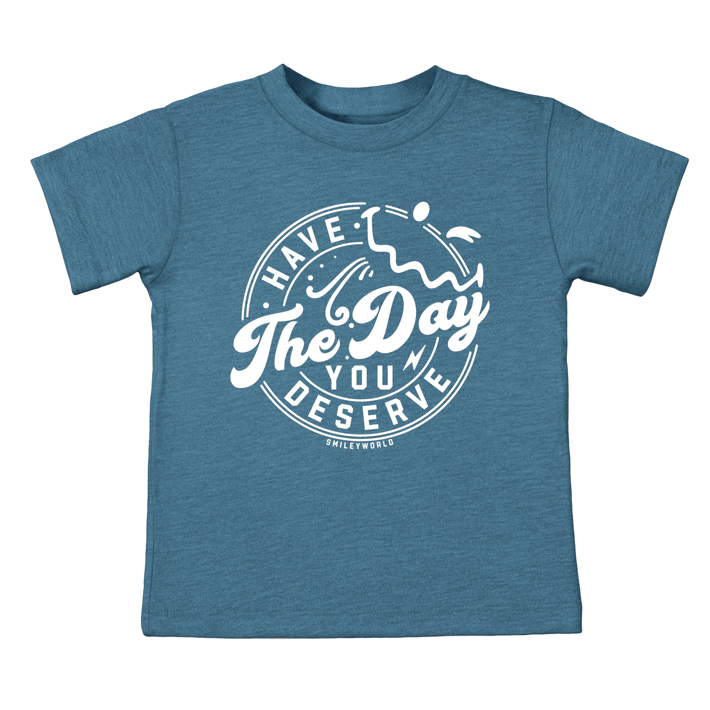 SmileyWorld Have The Day You Deserve Circle - Toddler Short Sleeve Graphic T-Shirt