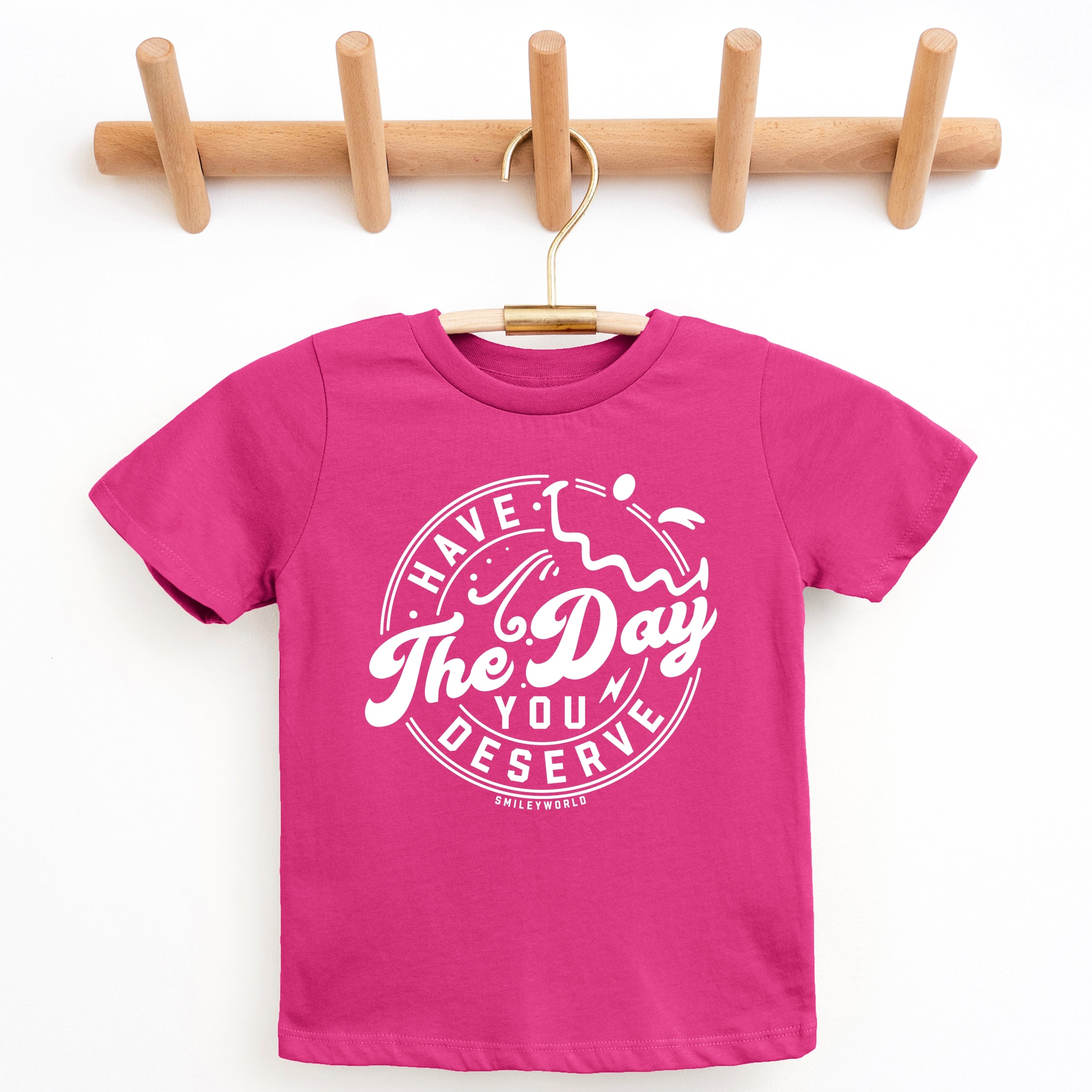 SmileyWorld Have The Day You Deserve Circle - Youth Short Sleeve Graphic T-Shirt