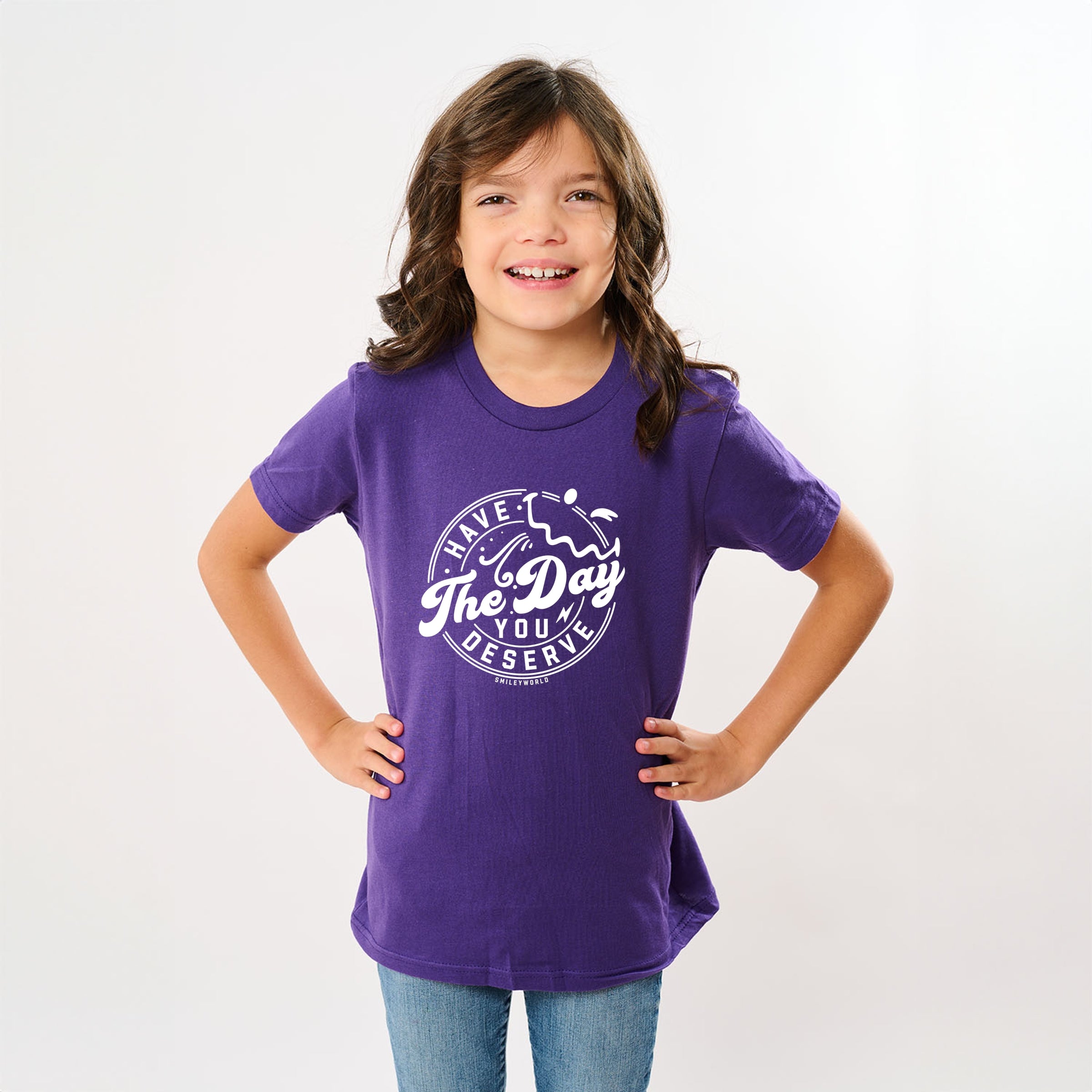 SmileyWorld Have The Day You Deserve Circle - Youth Short Sleeve Graphic T-Shirt