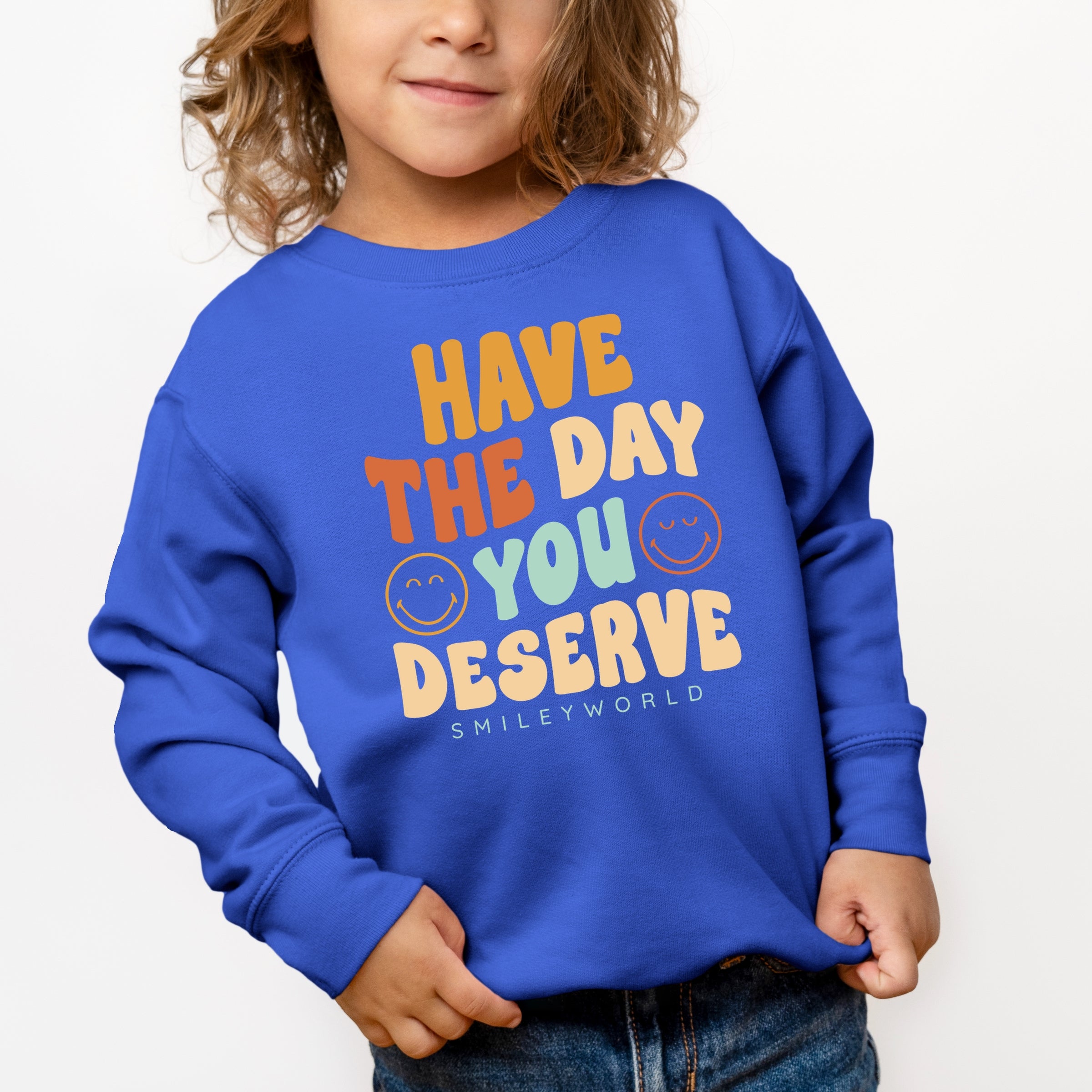 SmileyWorld Have The Day You Deserve Groovy - Toddler Graphic Sweatshirt