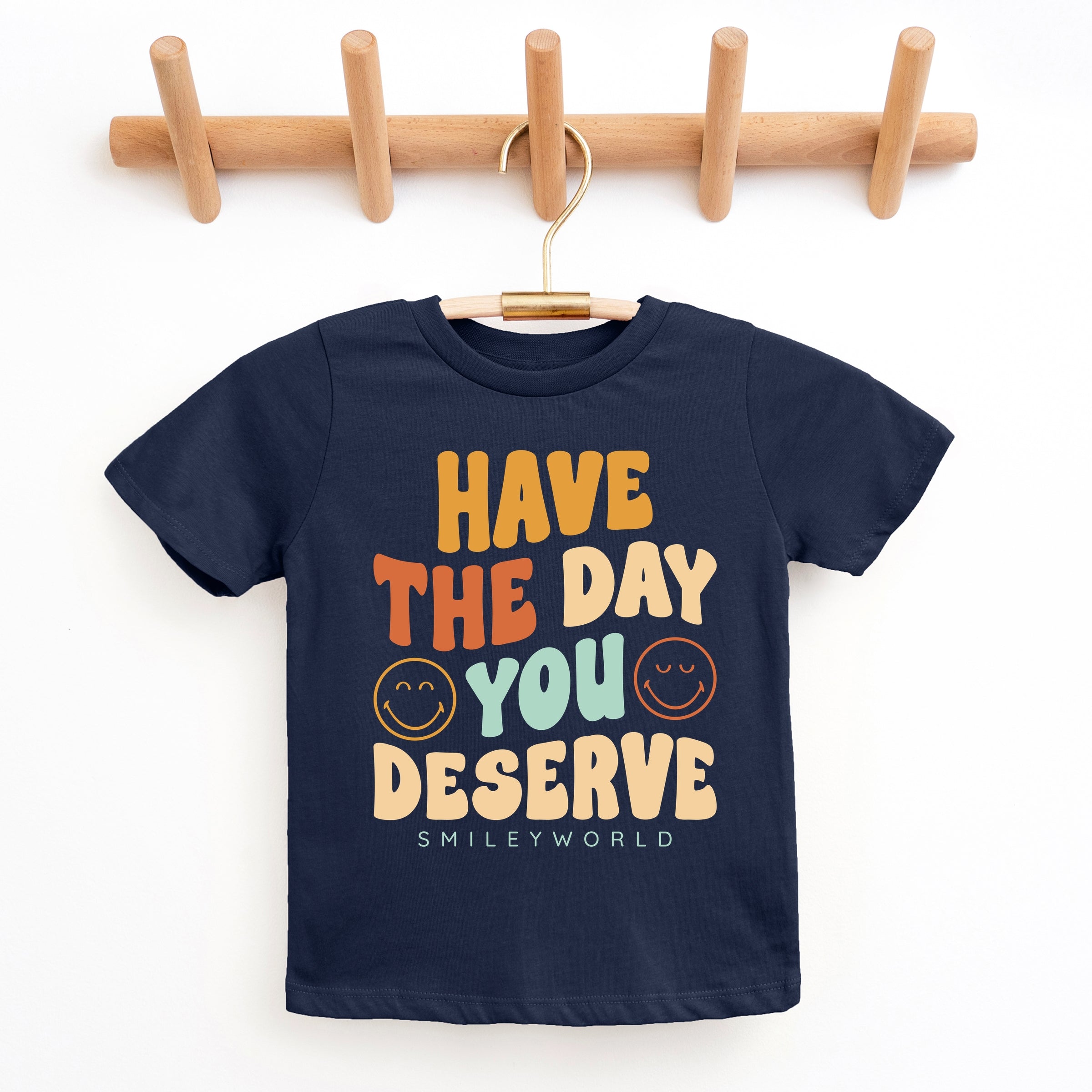 SmileyWorld Have The Day You Deserve Groovy - Youth Short Sleeve Graphic T-Shirt