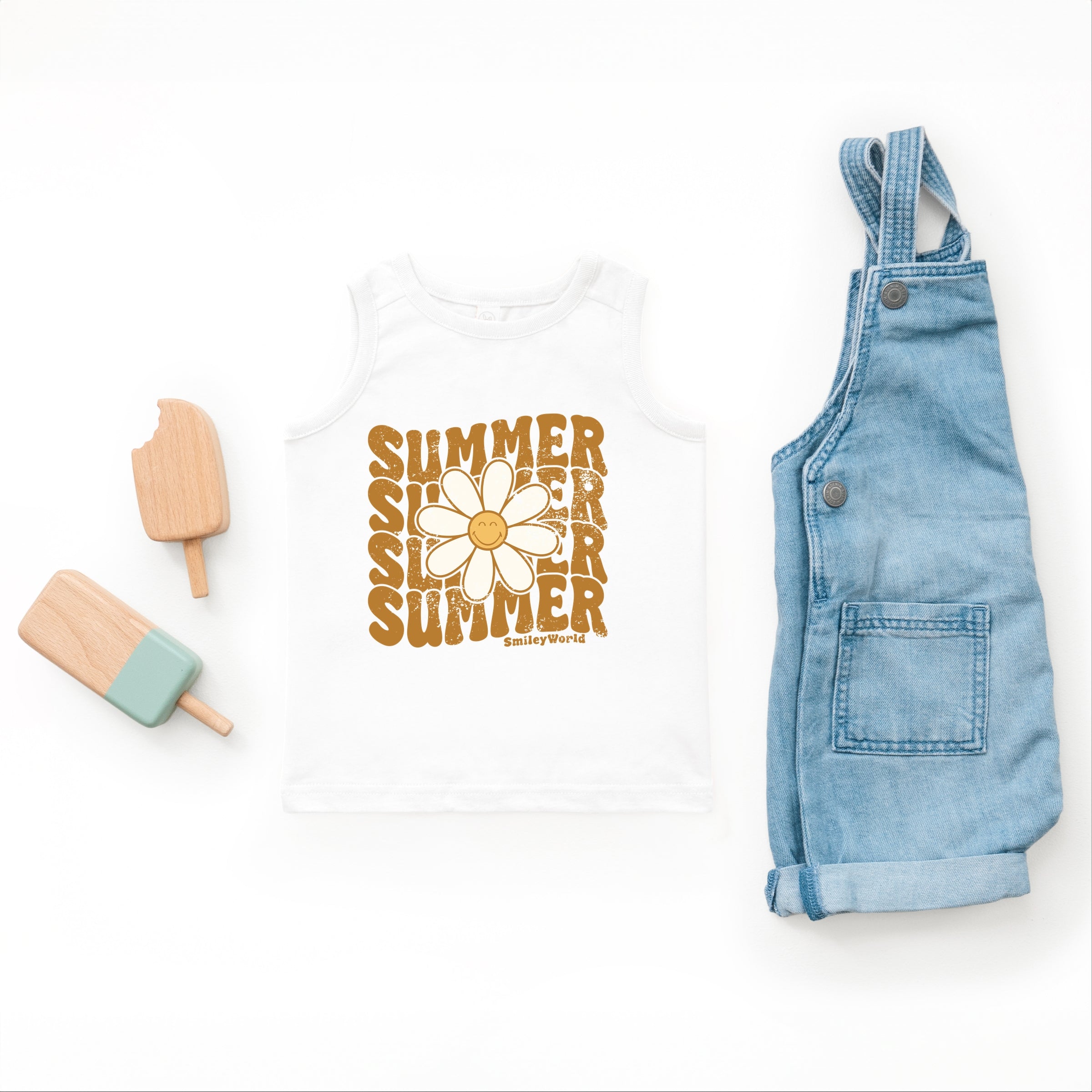 SmileyWorld Summer Wave Stacked - Toddler Graphic Tank