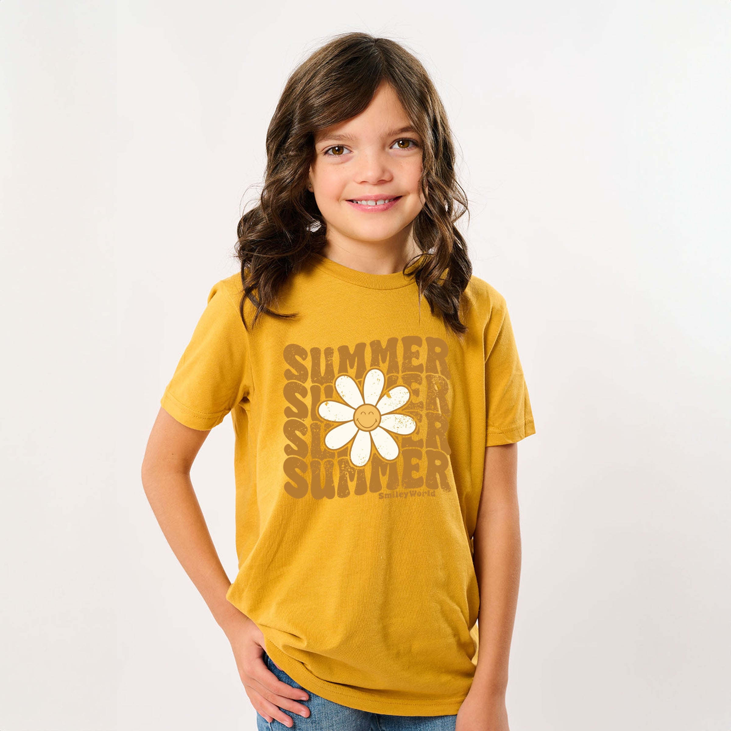 SmileyWorld Summer Wave Stacked - Youth Short Sleeve Graphic T-Shirt