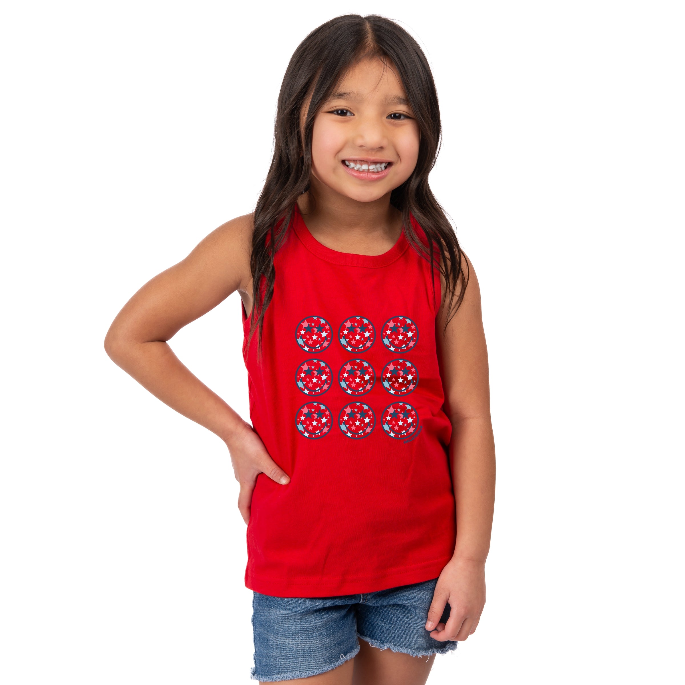 SmileyWorld Patriotic Stars Stacked - Toddler Graphic Tank
