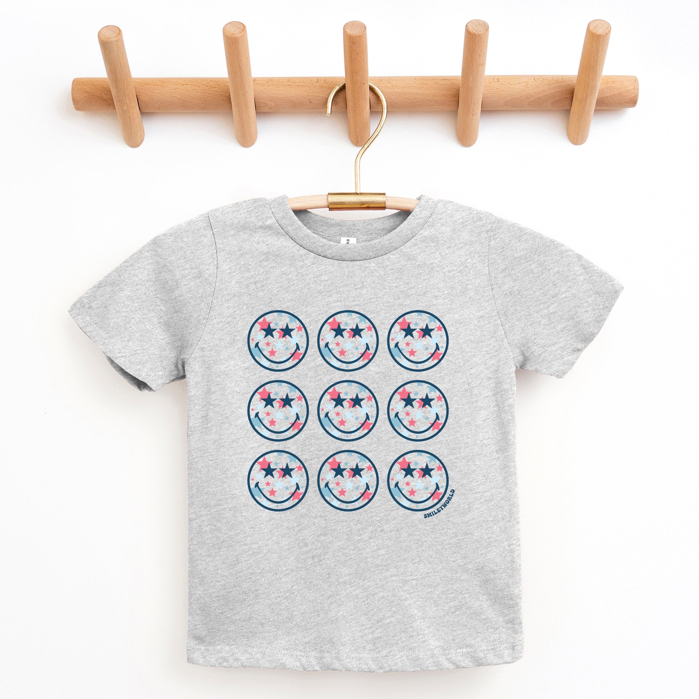 SmileyWorld Patriotic Stars Stacked - Youth Short Sleeve Graphic T-Shirt
