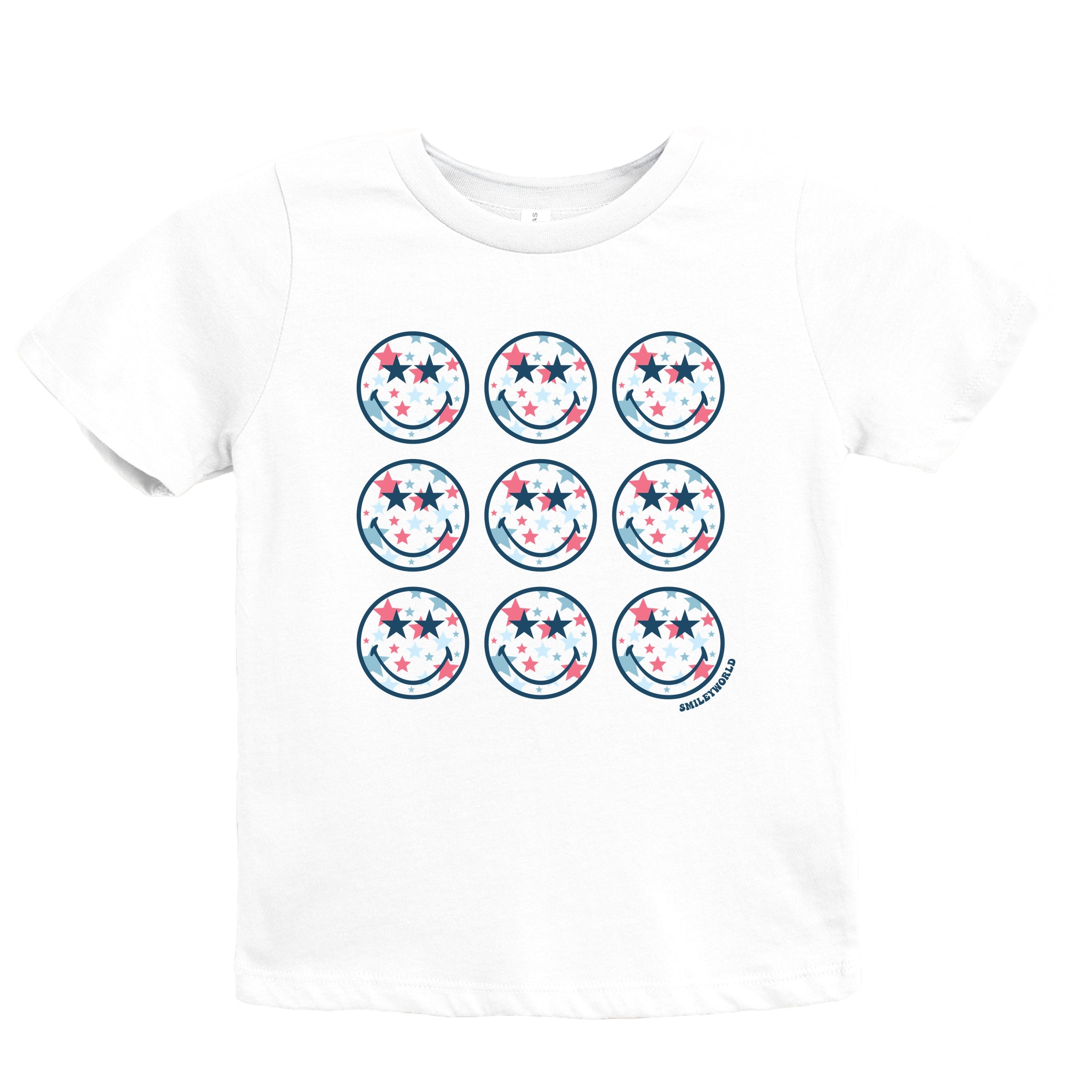 SmileyWorld Patriotic Stars Stacked - Youth Short Sleeve Graphic T-Shirt