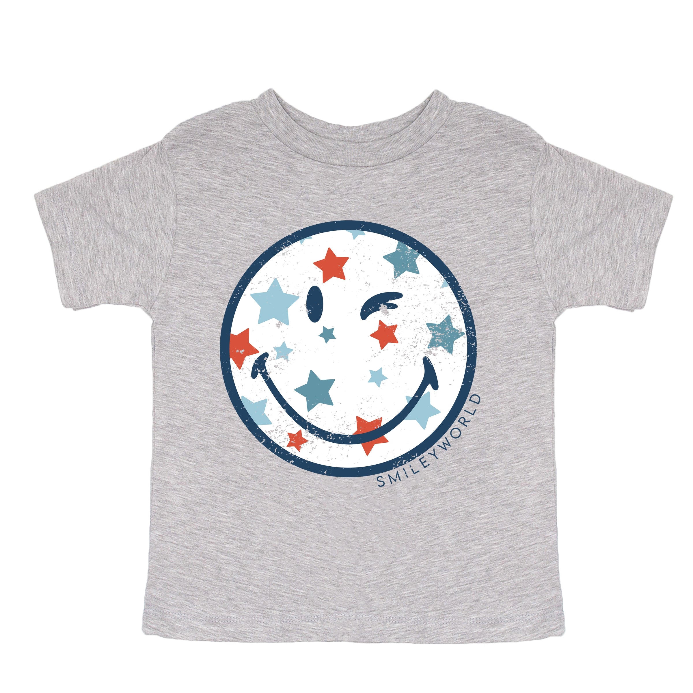 SmileyWorld Patriotic Star Wink - Toddler Short Sleeve Graphic T-Shirt