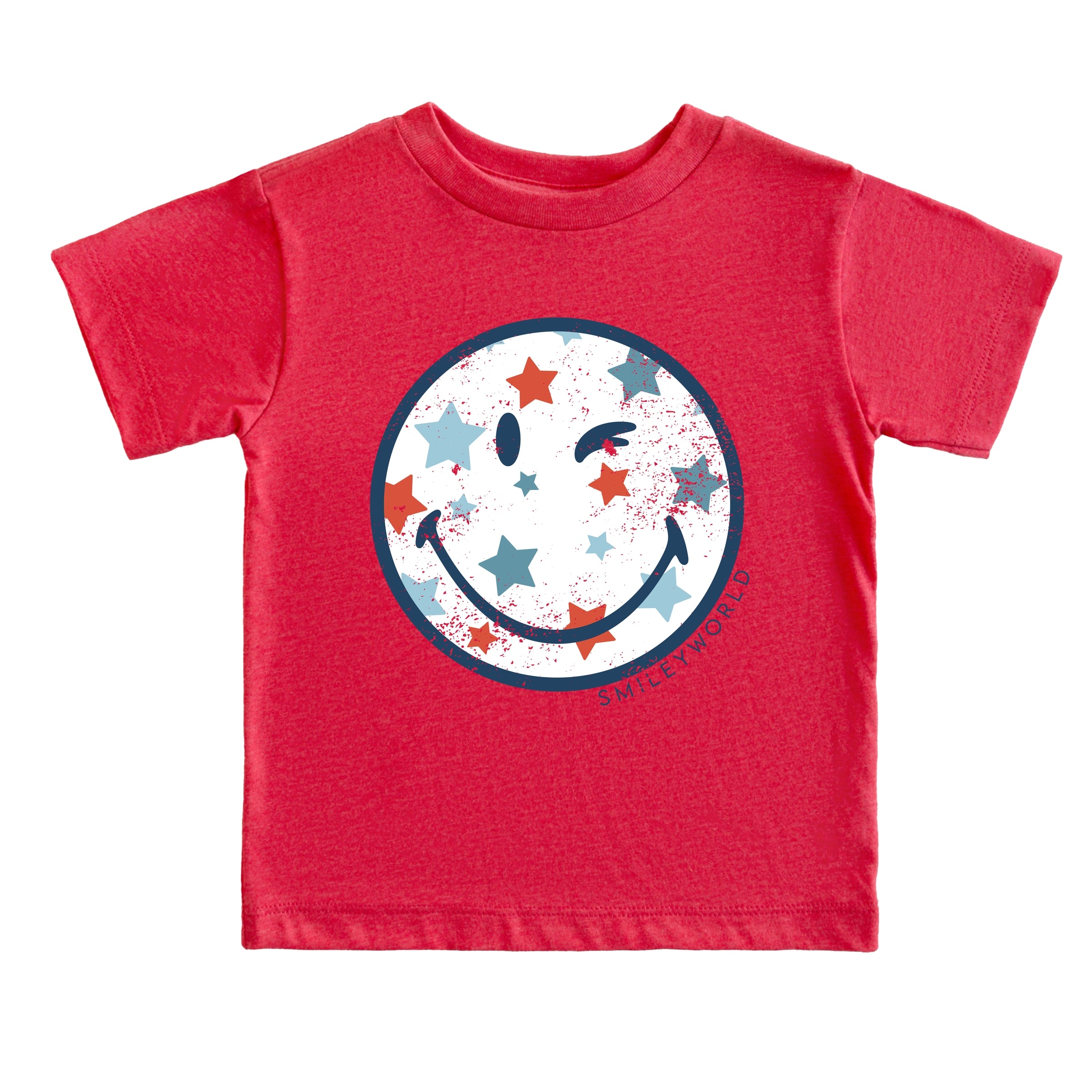 SmileyWorld Patriotic Star Wink - Toddler Short Sleeve Graphic T-Shirt