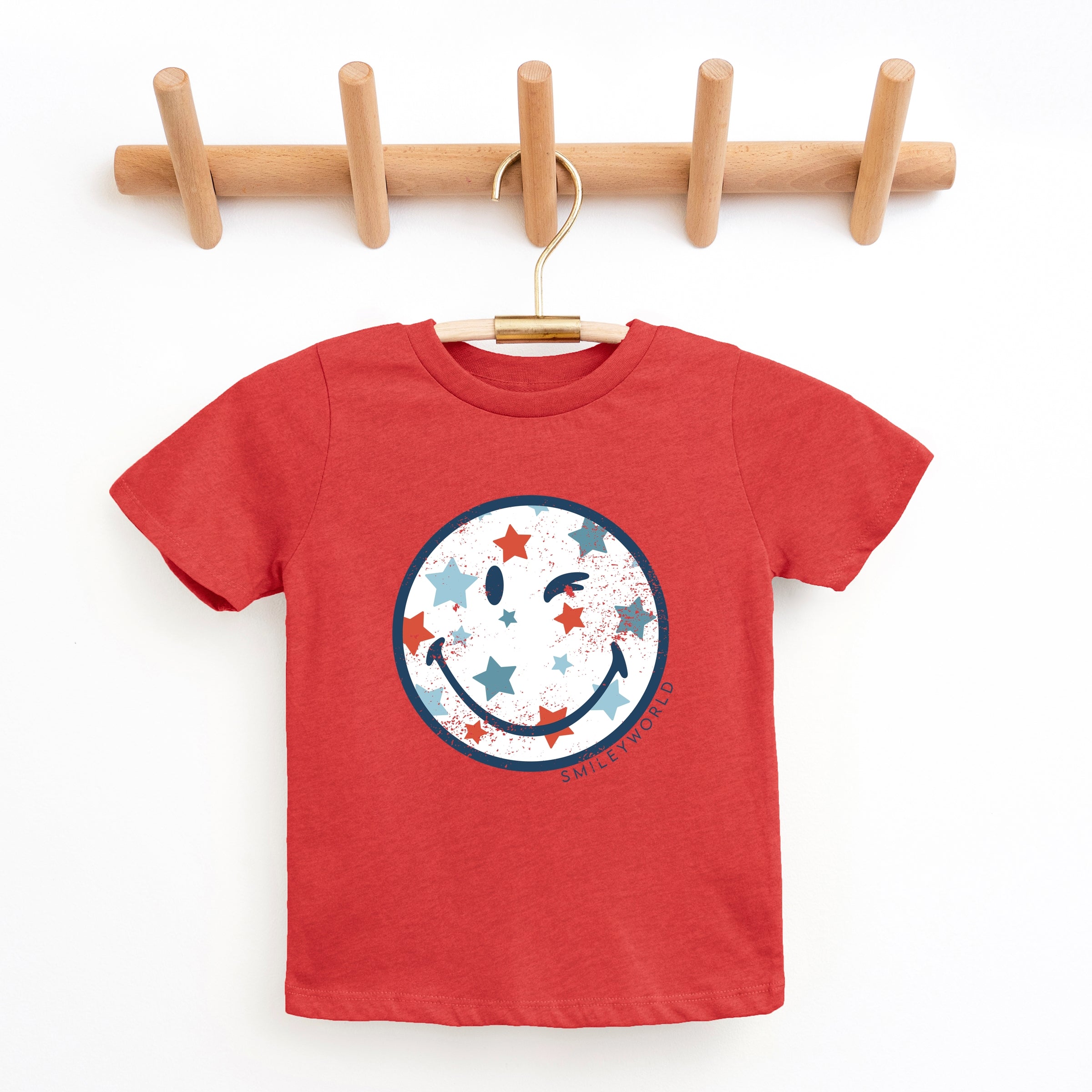 SmileyWorld Patriotic Star Wink - Youth Short Sleeve Graphic T-Shirt