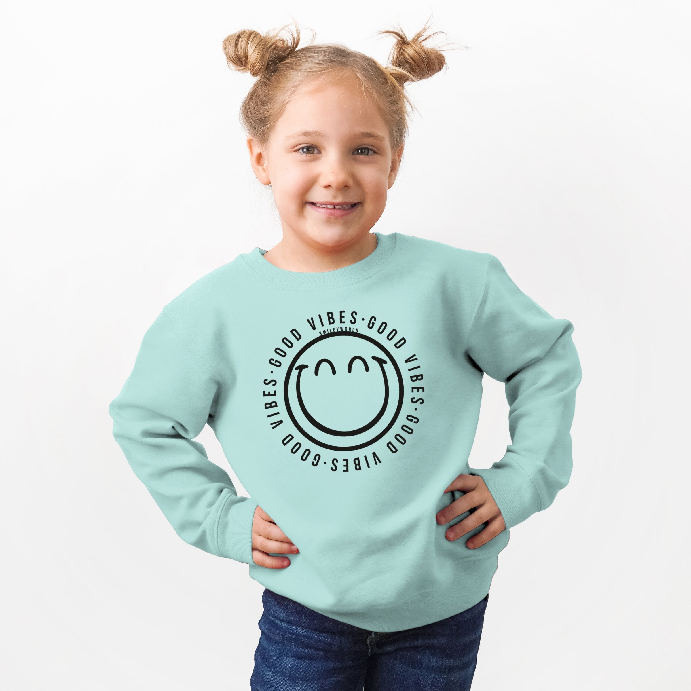 SmileyWorld Good Vibes Outline - Toddler Graphic Sweatshirt