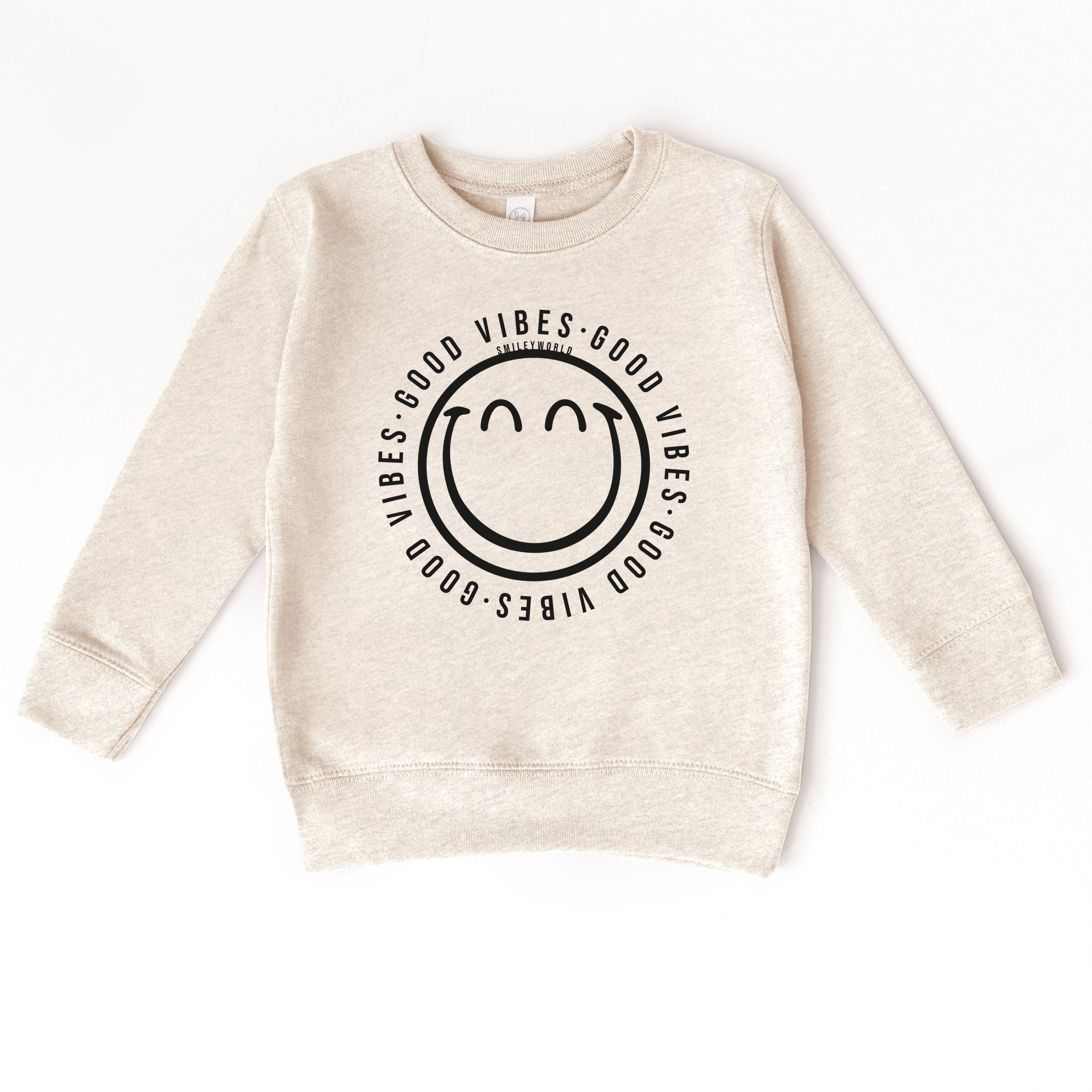 SmileyWorld Good Vibes Outline - Toddler Graphic Sweatshirt