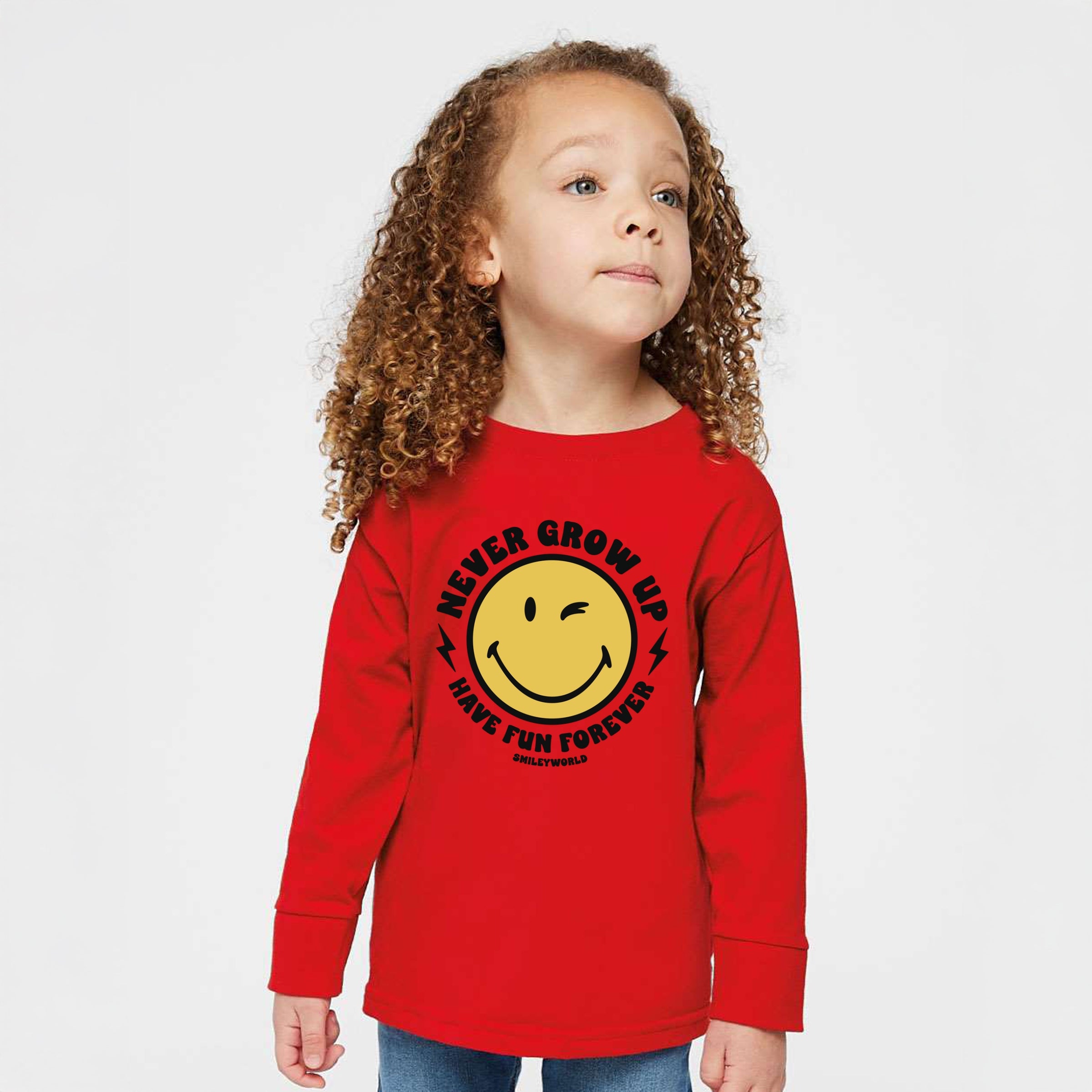 SmileyWorld Never Grow Up - Toddler Long Sleeve Graphic Tee