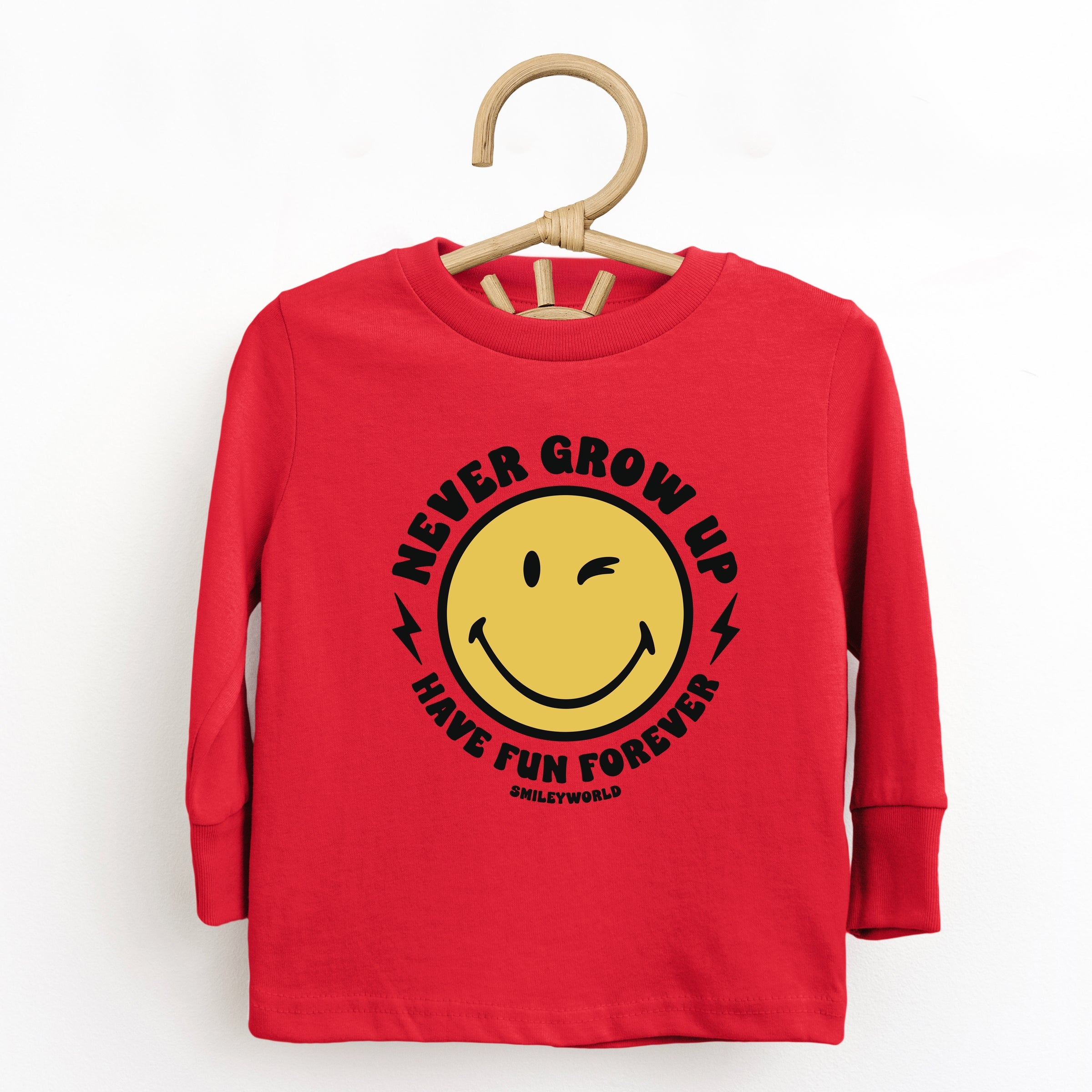 SmileyWorld Never Grow Up - Toddler Long Sleeve Graphic Tee