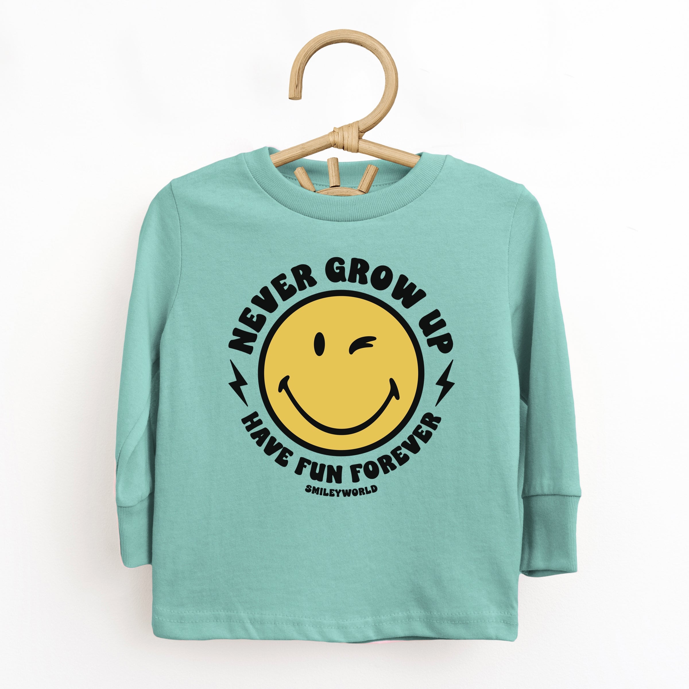 SmileyWorld Never Grow Up - Toddler Long Sleeve Graphic Tee