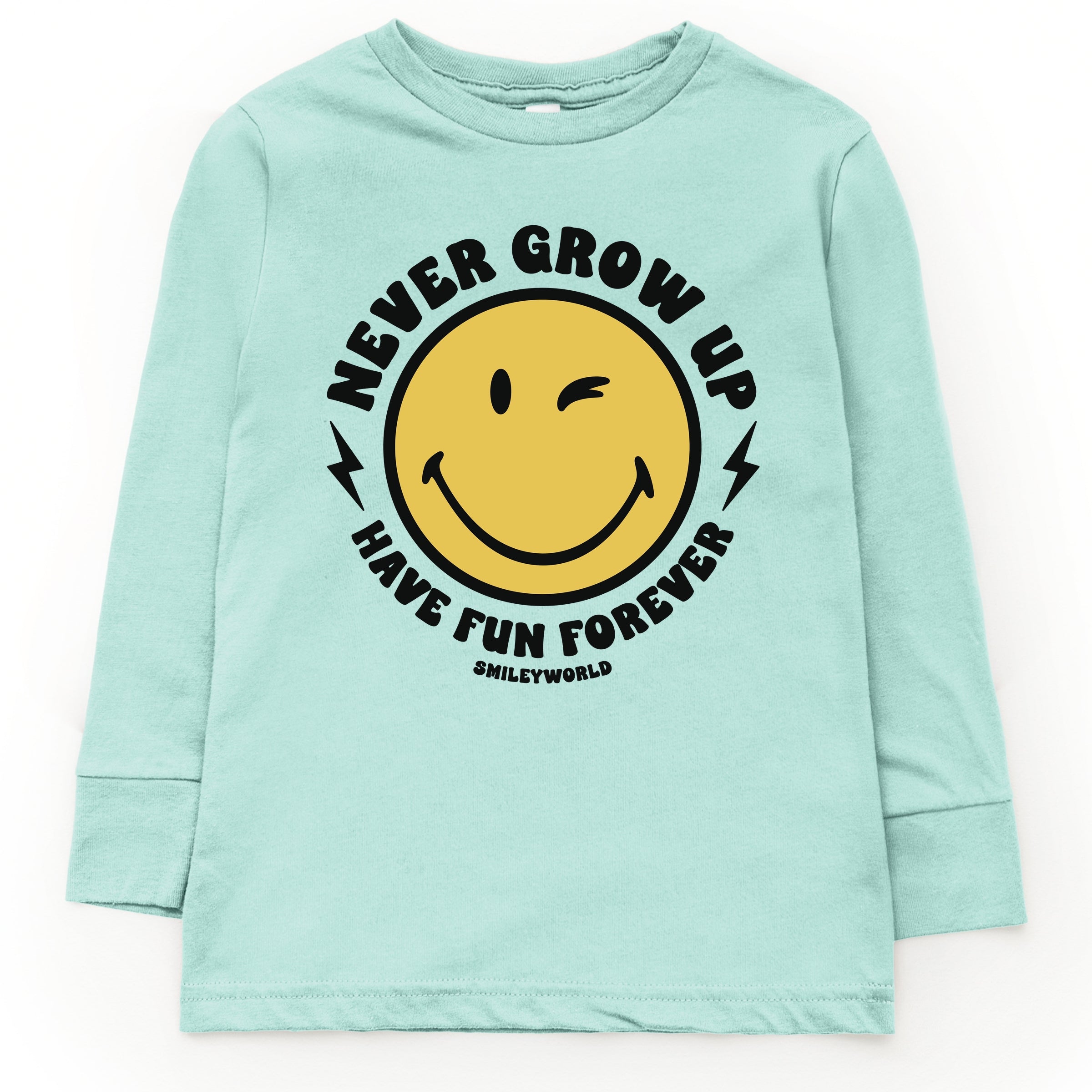 SmileyWorld Never Grow Up - Youth Long Sleeve Graphic T-Shirt
