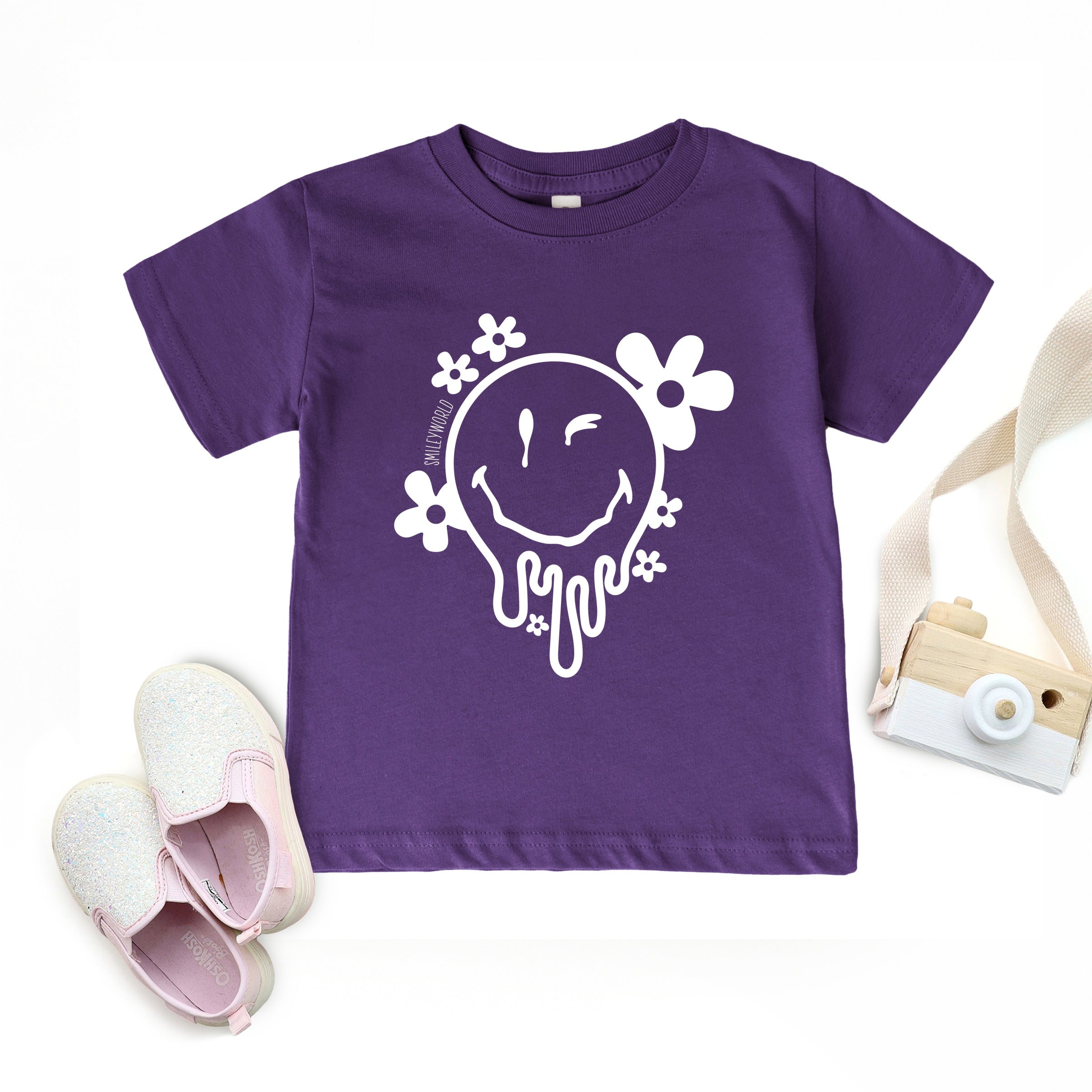 SmileyWorld Melting Outline - Toddler Short Sleeve Graphic T-Shirt