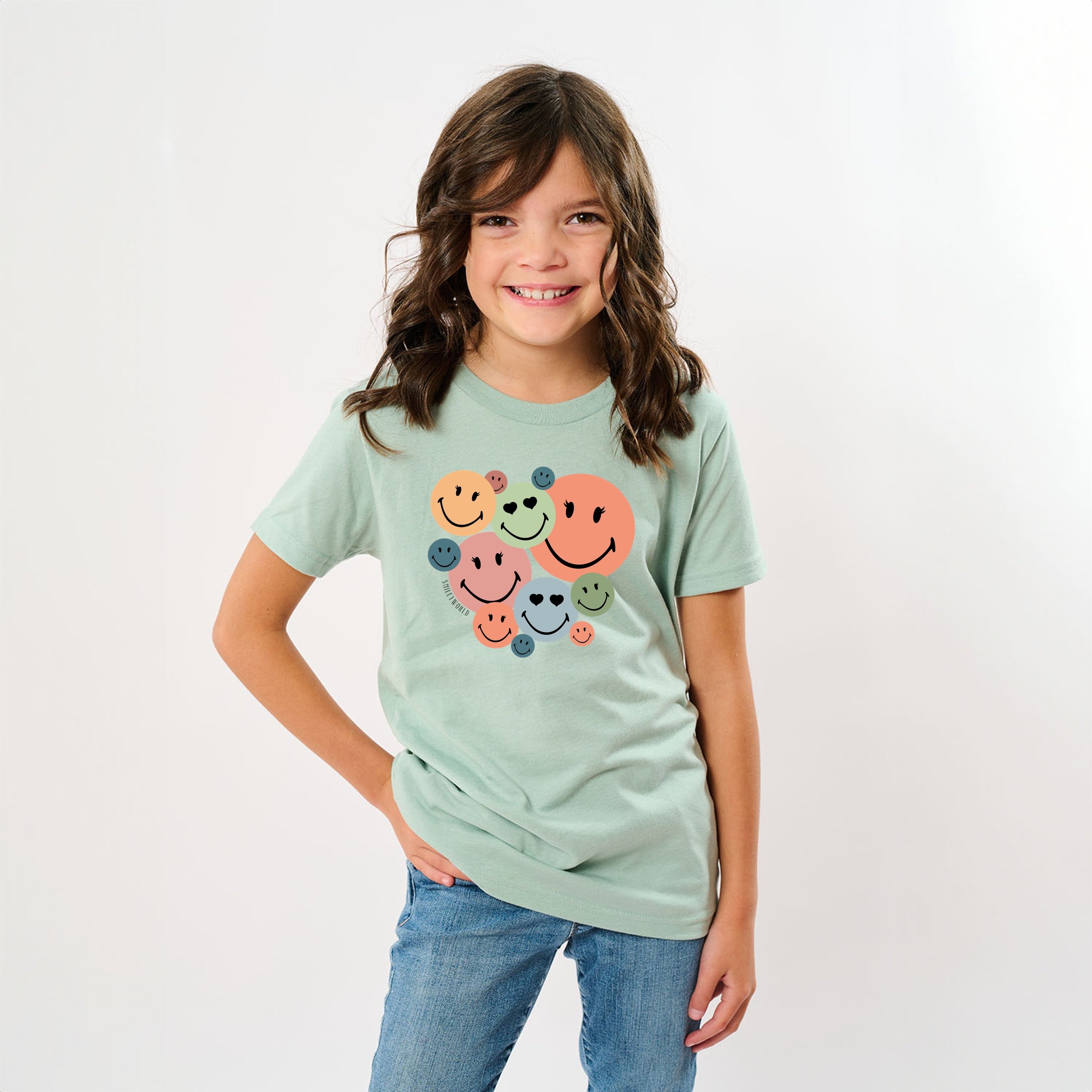SmileyWorld Stacked Smiles - Youth Short Sleeve Graphic T-Shirt