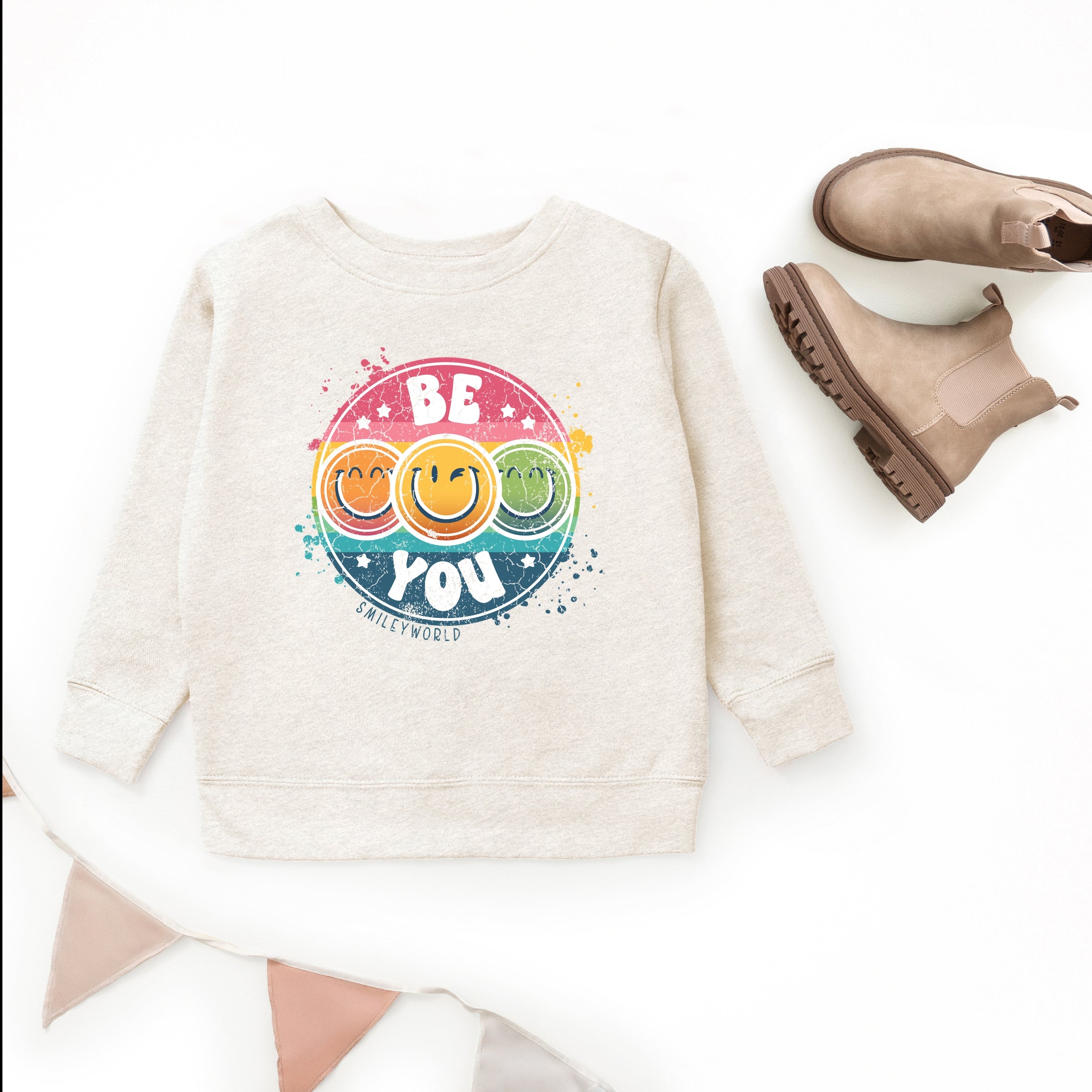 SmileyWorld Be You Rainbow Circle - Youth Graphic Sweatshirt