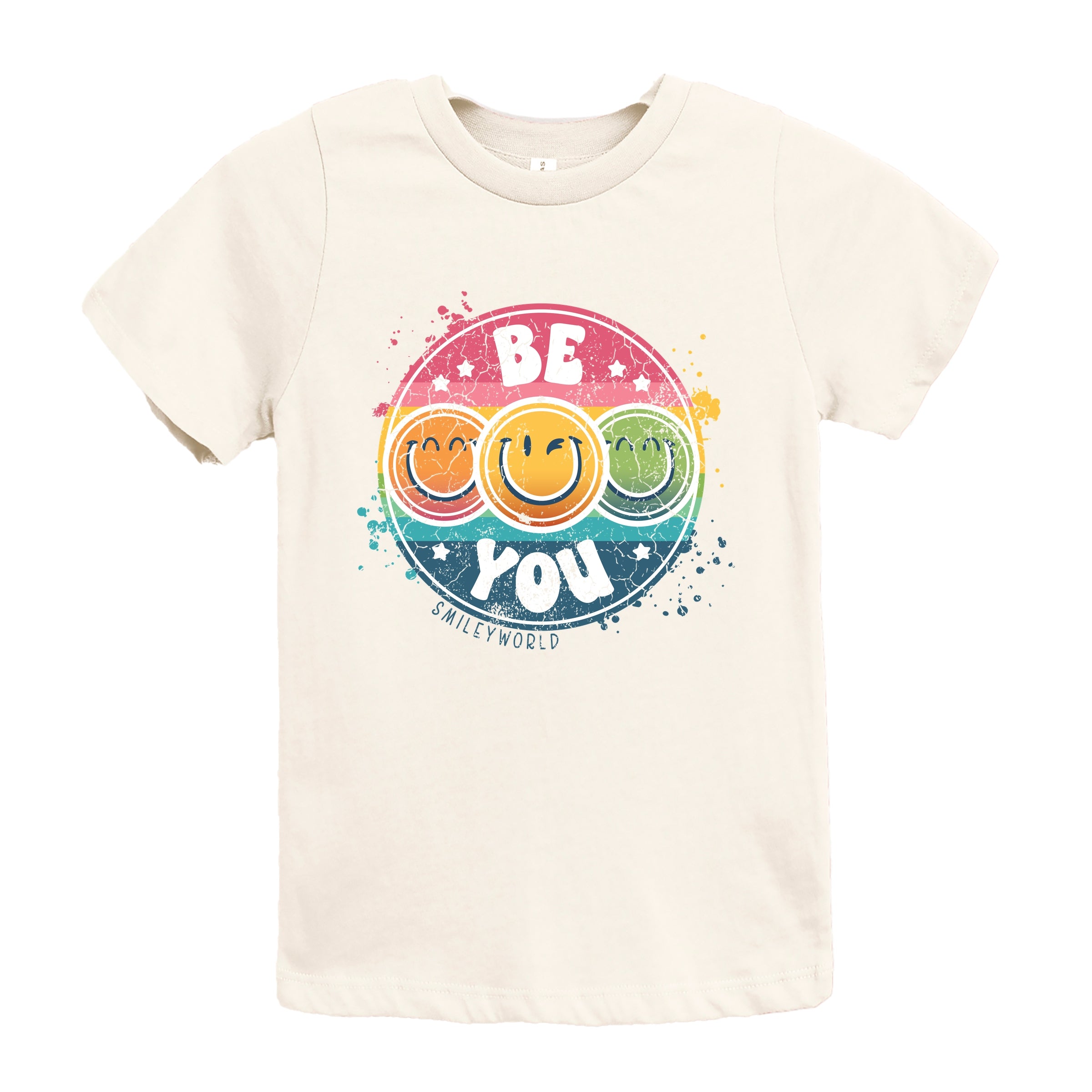 SmileyWorld Be You Rainbow Circle - Youth Short Sleeve Graphic T-Shirt