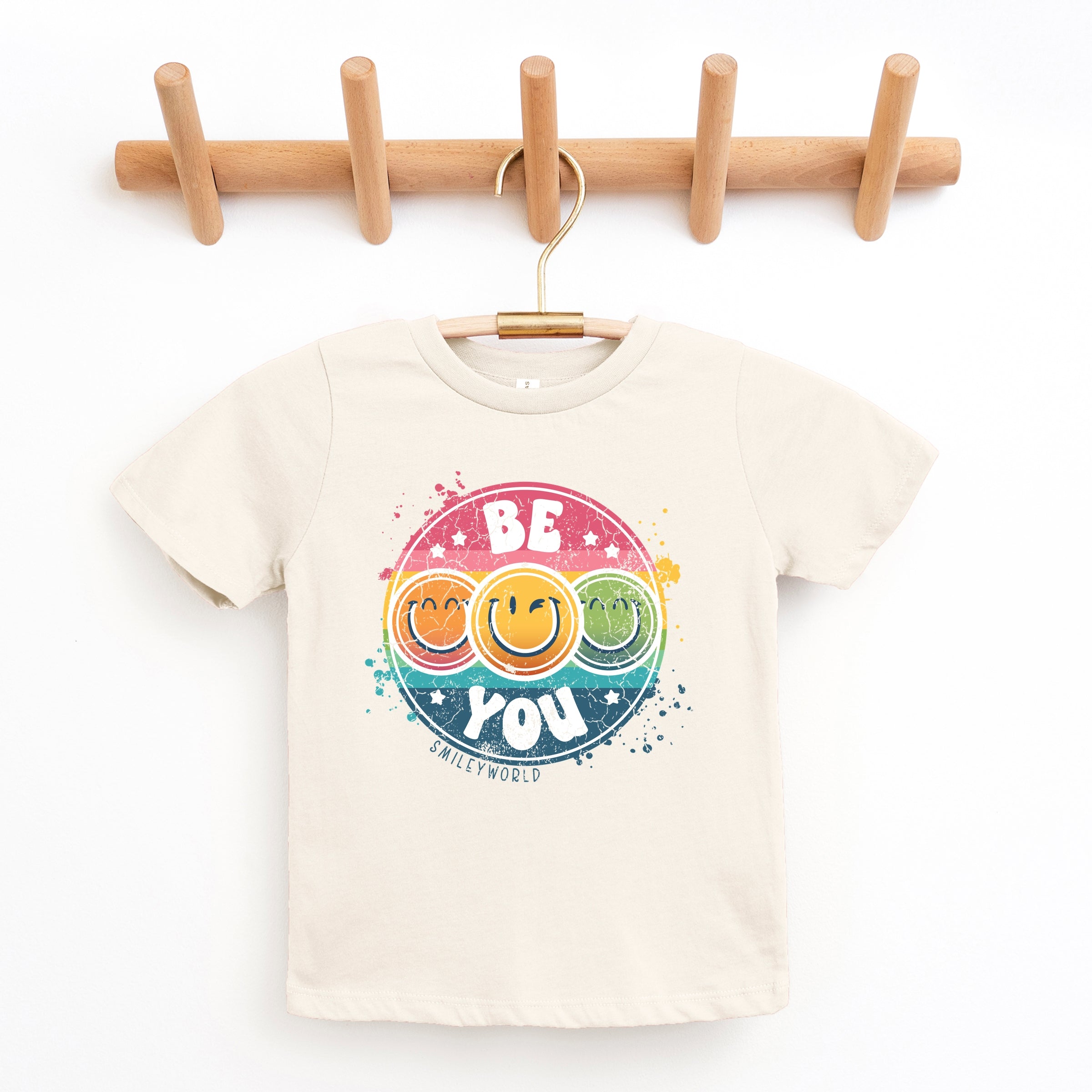 SmileyWorld Be You Rainbow Circle - Youth Short Sleeve Graphic T-Shirt