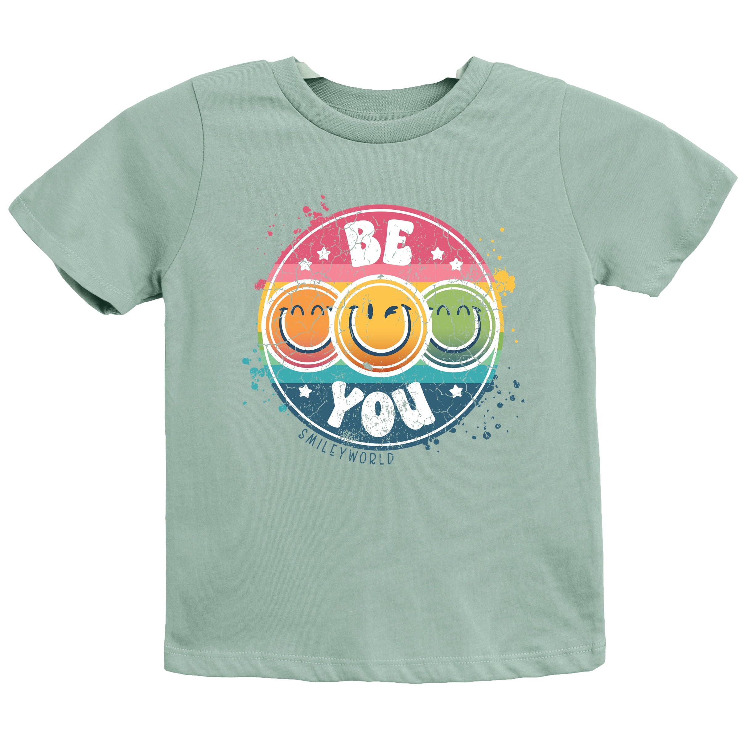 SmileyWorld Be You Rainbow Circle - Youth Short Sleeve Graphic T-Shirt