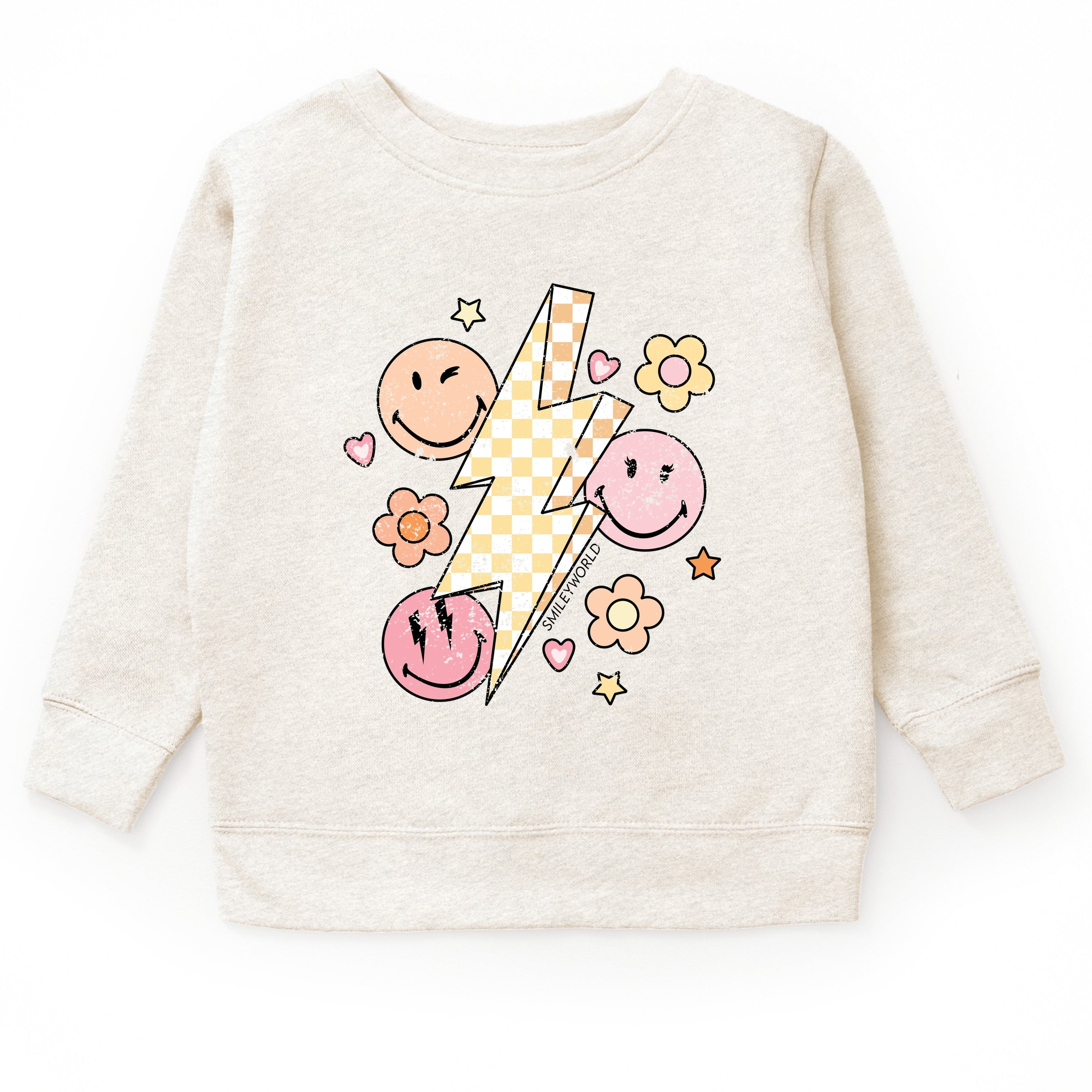 SmileyWorld Checkered Lightning Floral - Youth Graphic Sweatshirt