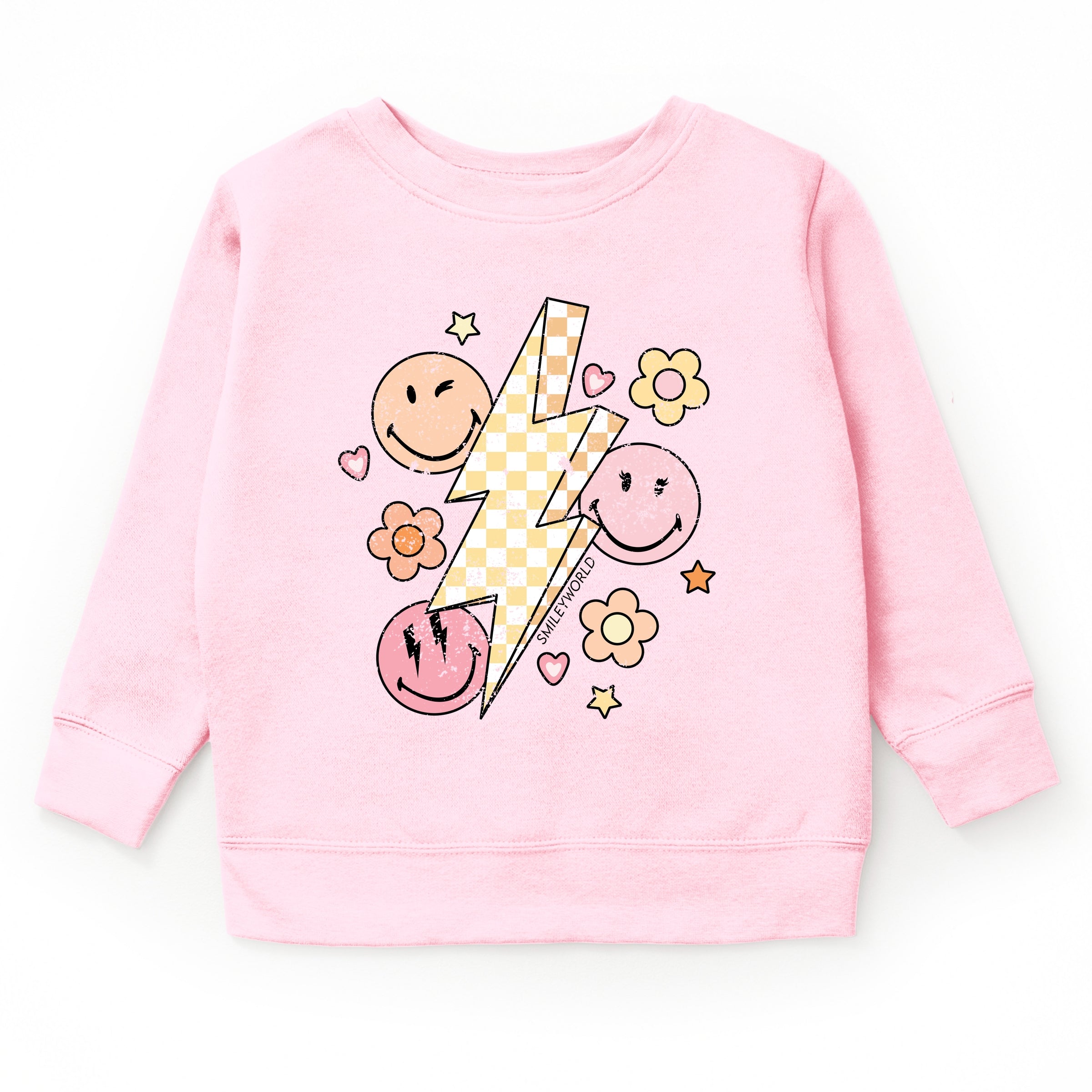 SmileyWorld Checkered Lightning Floral - Youth Graphic Sweatshirt