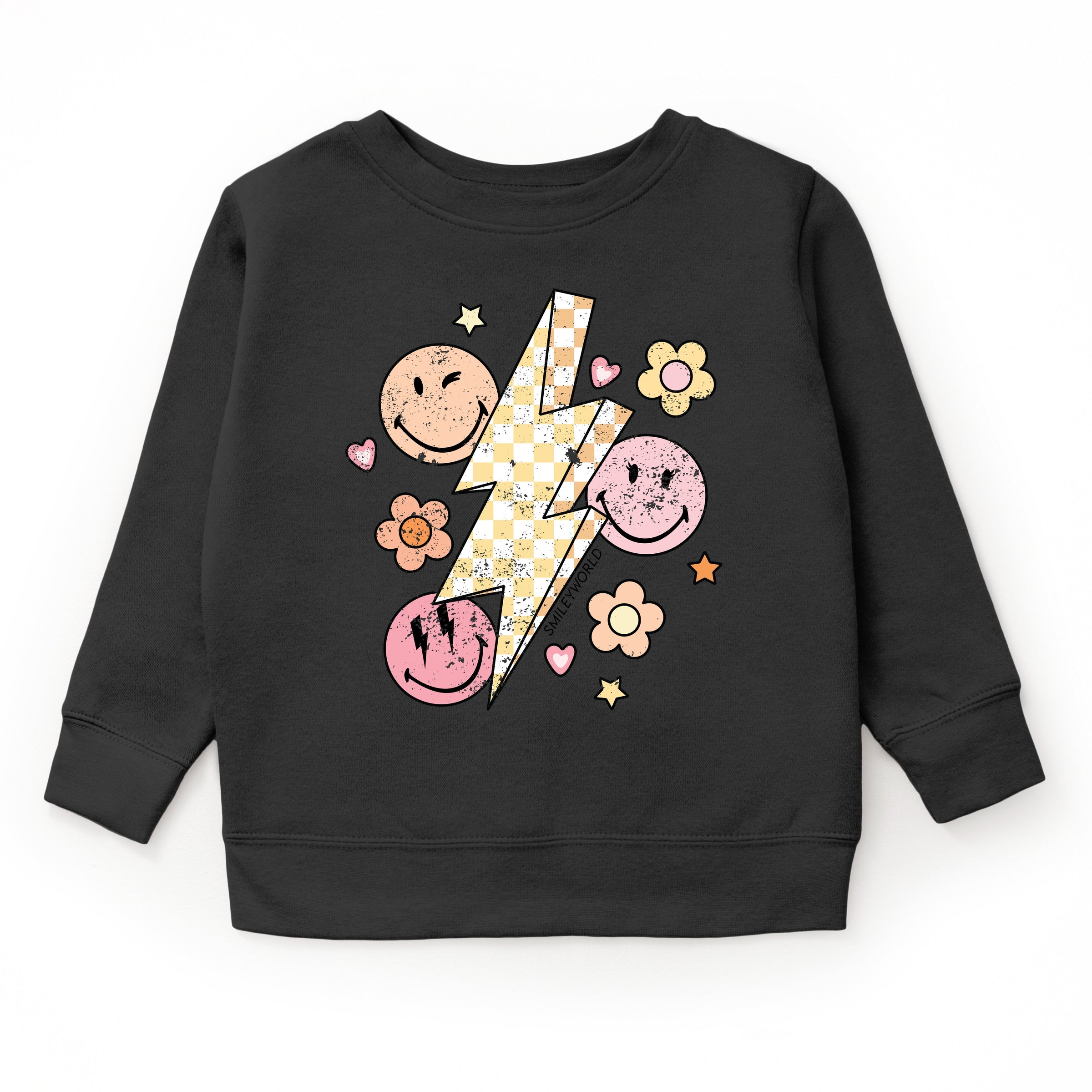 SmileyWorld Checkered Lightning Floral - Youth Graphic Sweatshirt