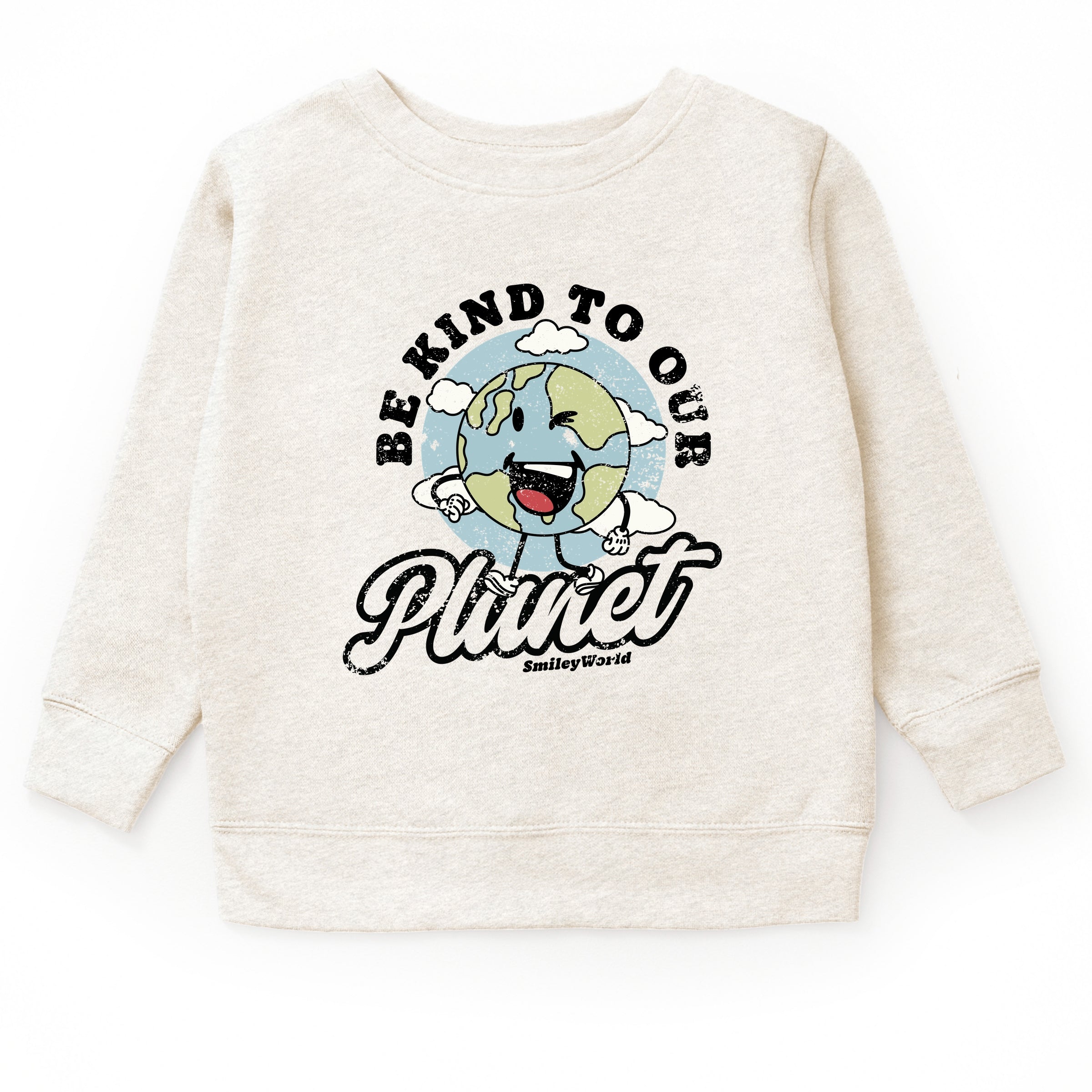 SmileyWorld Be Kind To Our Planet Retro - Youth Graphic Sweatshirt