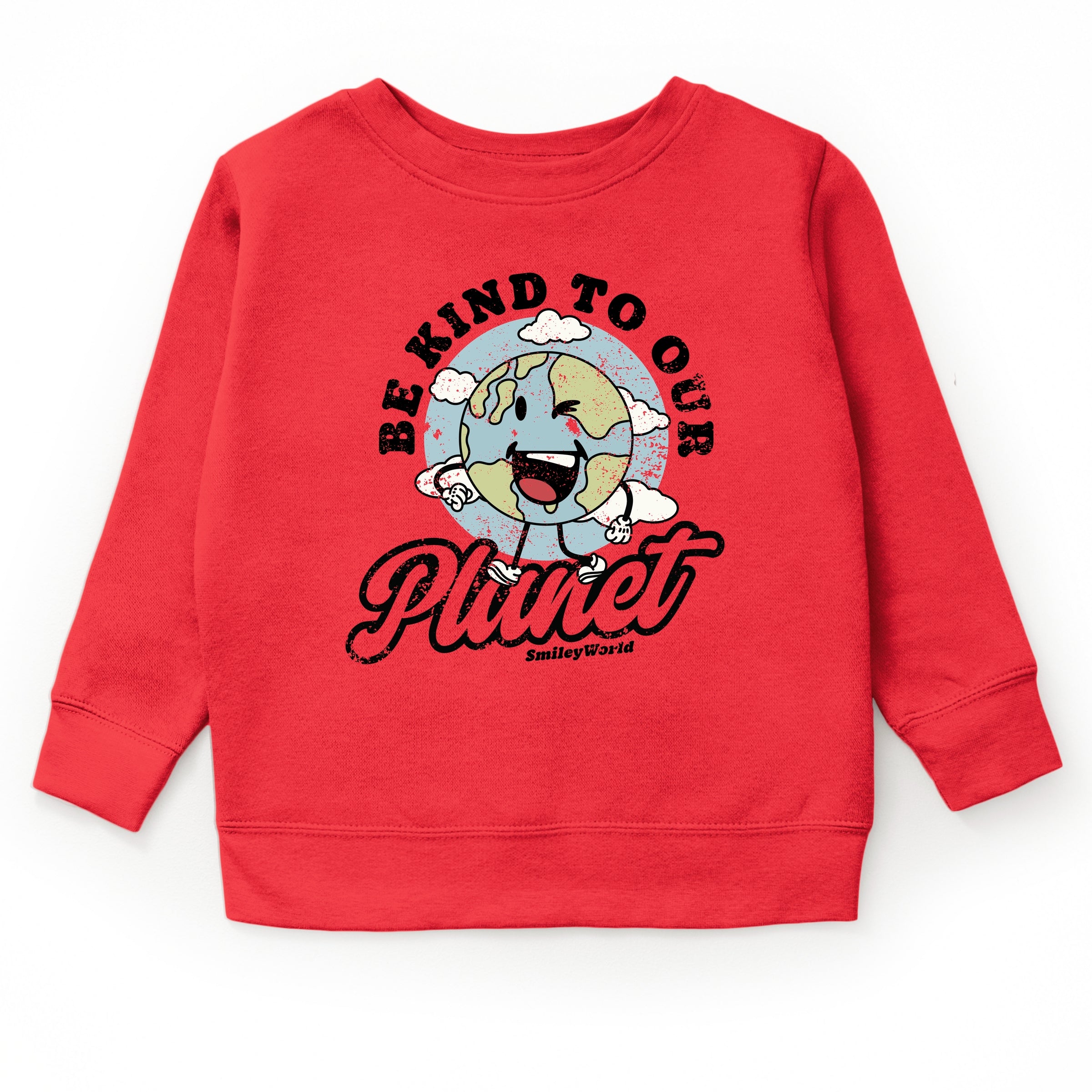 SmileyWorld Be Kind To Our Planet Retro - Youth Graphic Sweatshirt