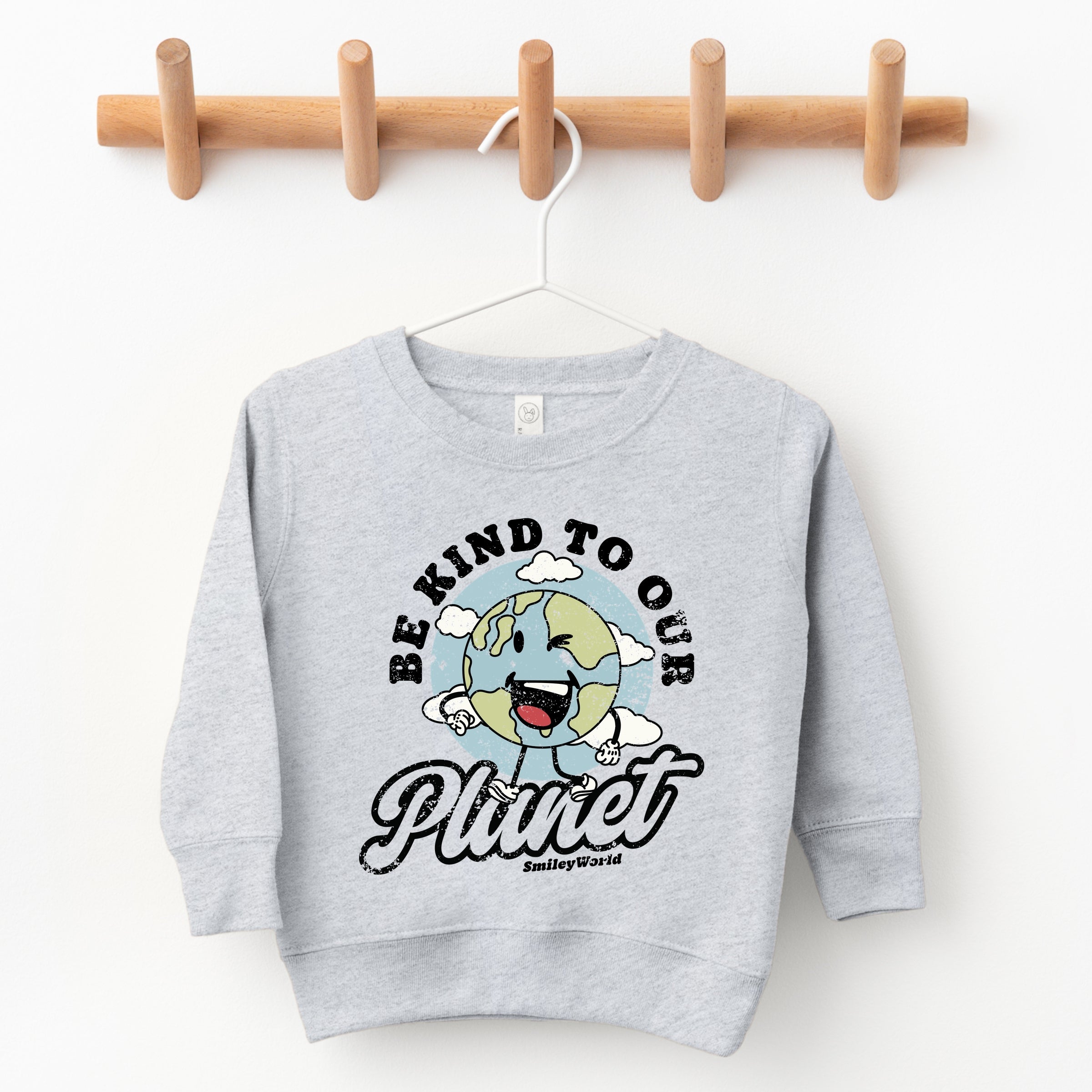 SmileyWorld Be Kind To Our Planet Retro - Toddler Graphic Sweatshirt
