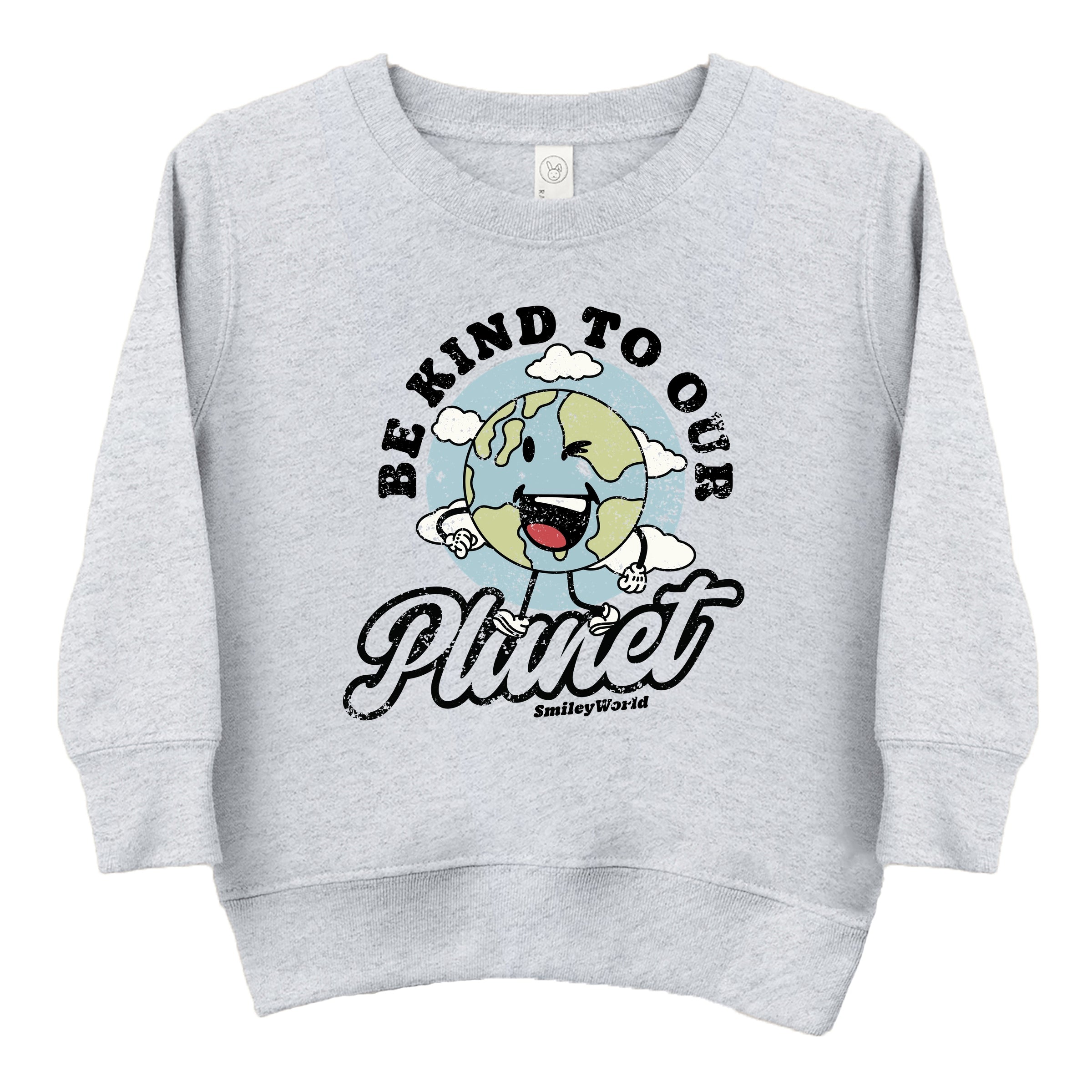 SmileyWorld Be Kind To Our Planet Retro - Toddler Graphic Sweatshirt