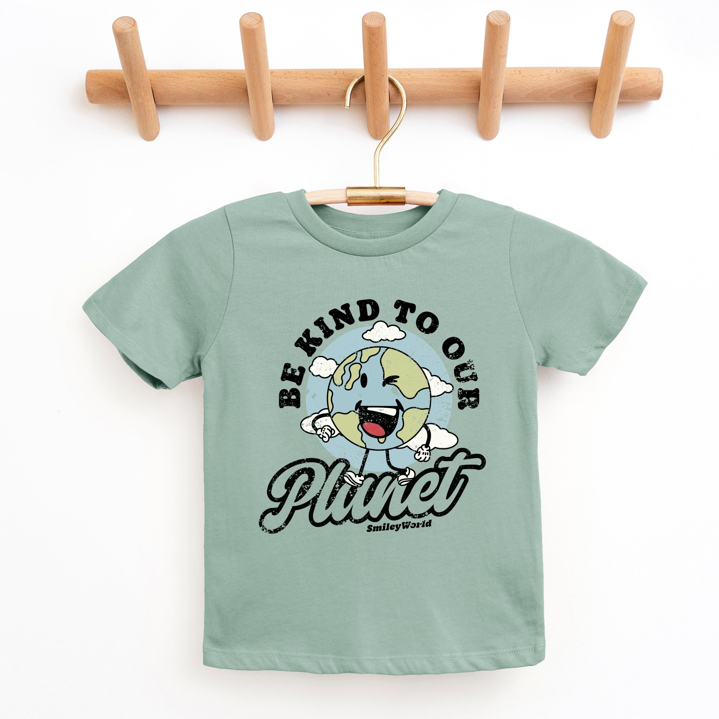 SmileyWorld Be Kind To Our Planet Retro - Youth Short Sleeve Graphic T-Shirt