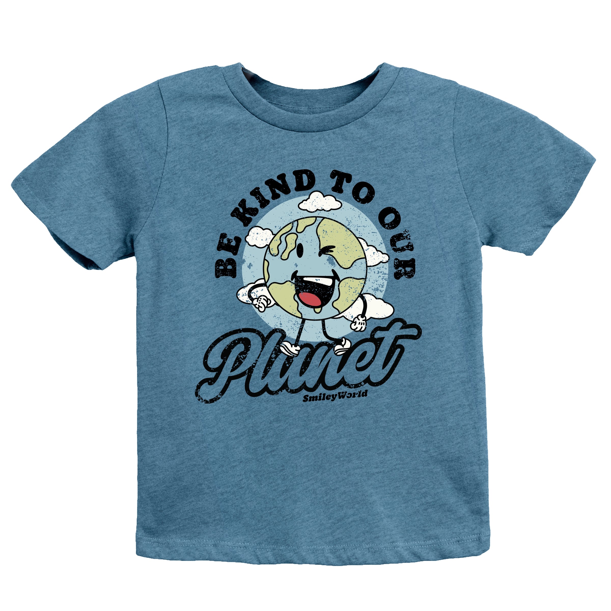 SmileyWorld Be Kind To Our Planet Retro - Youth Short Sleeve Graphic T-Shirt